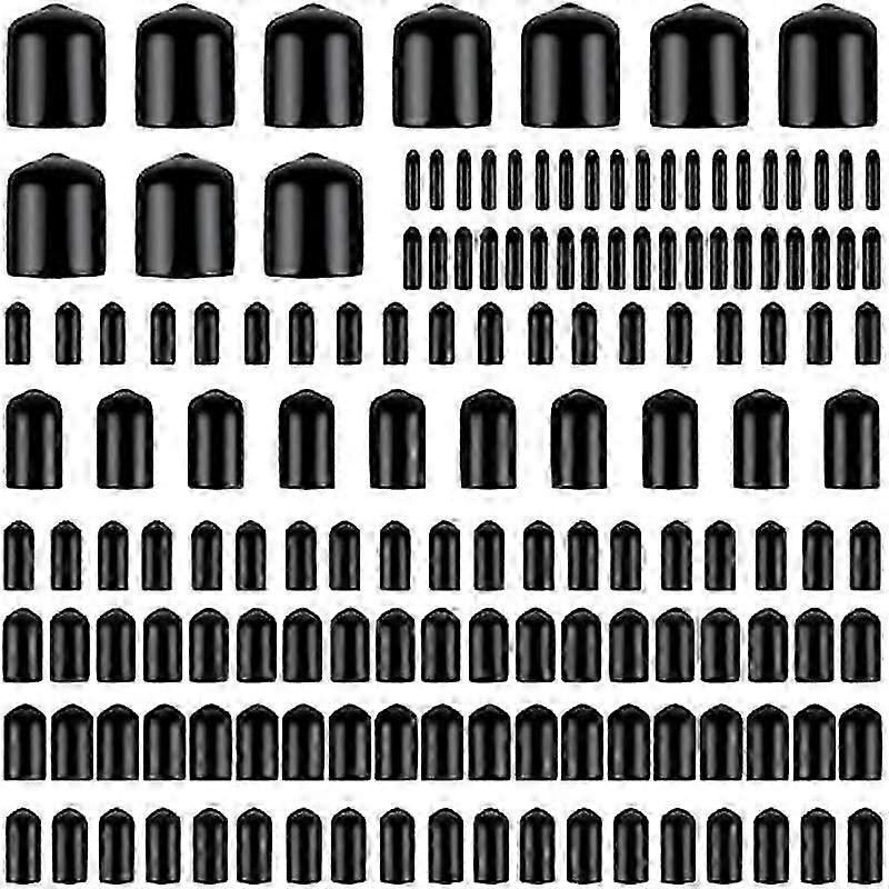 160Pcs Assorted Rubber End Caps, Vinyl Screw Thread Protectors in 9 Sizes