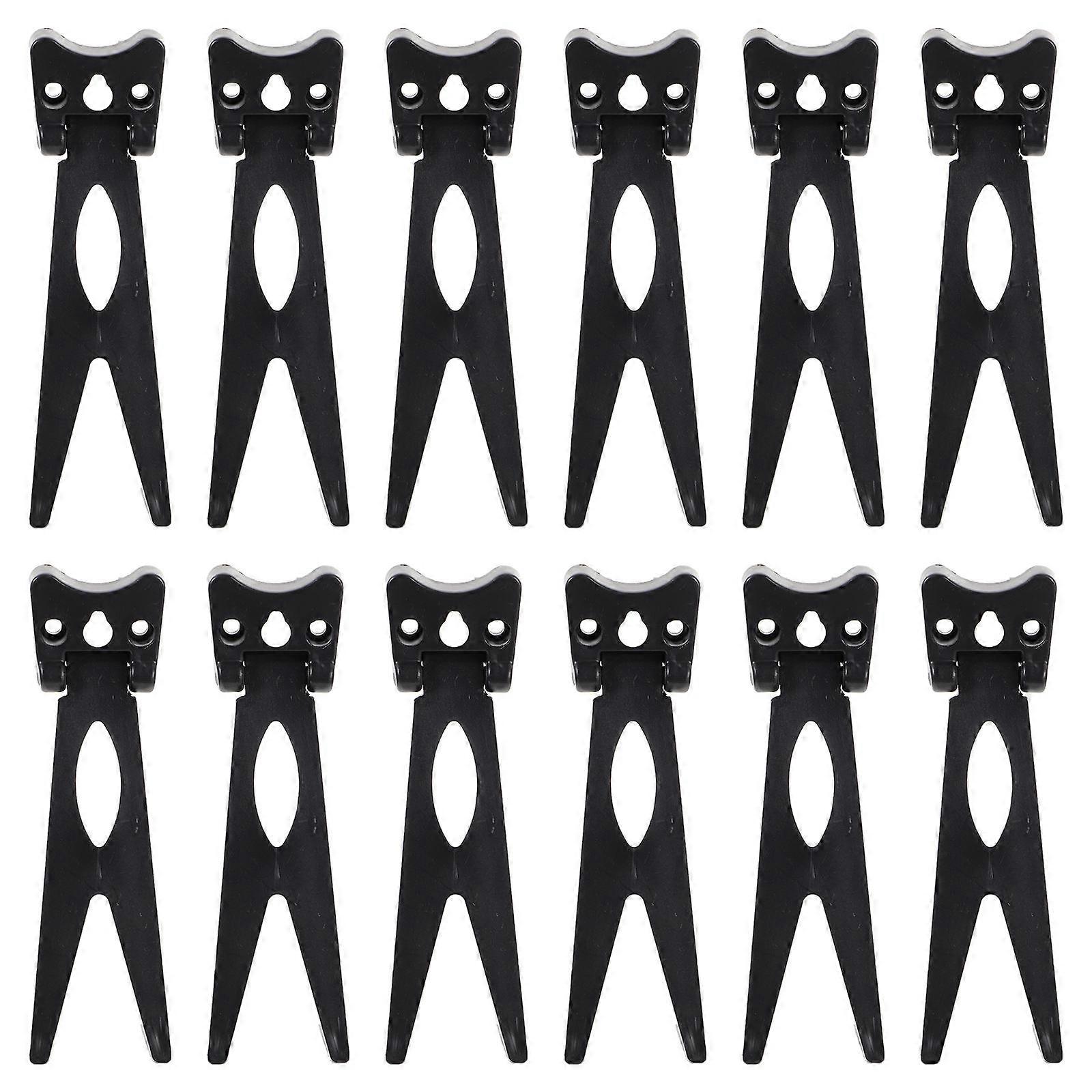 50pcs Plastic Desktop Display Racks with Frame Brackets for Artwork Support – Compact Black Easel Stands for Office, Living Room, and Kitchen Decor