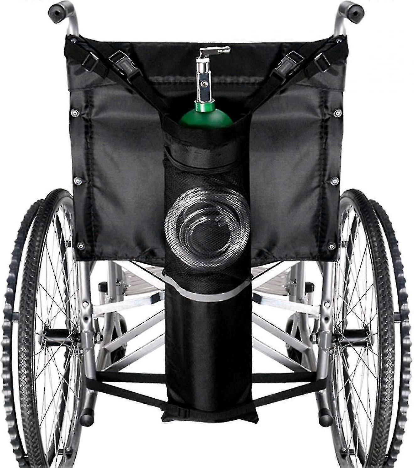 حقيبة أسطوانة أكسجين محمولة مع أحزمة قابلة للتعديل (75 × 25 سم) ، كرسي متحرك عالمي مناسب لحامل خزانات الأكسجين
