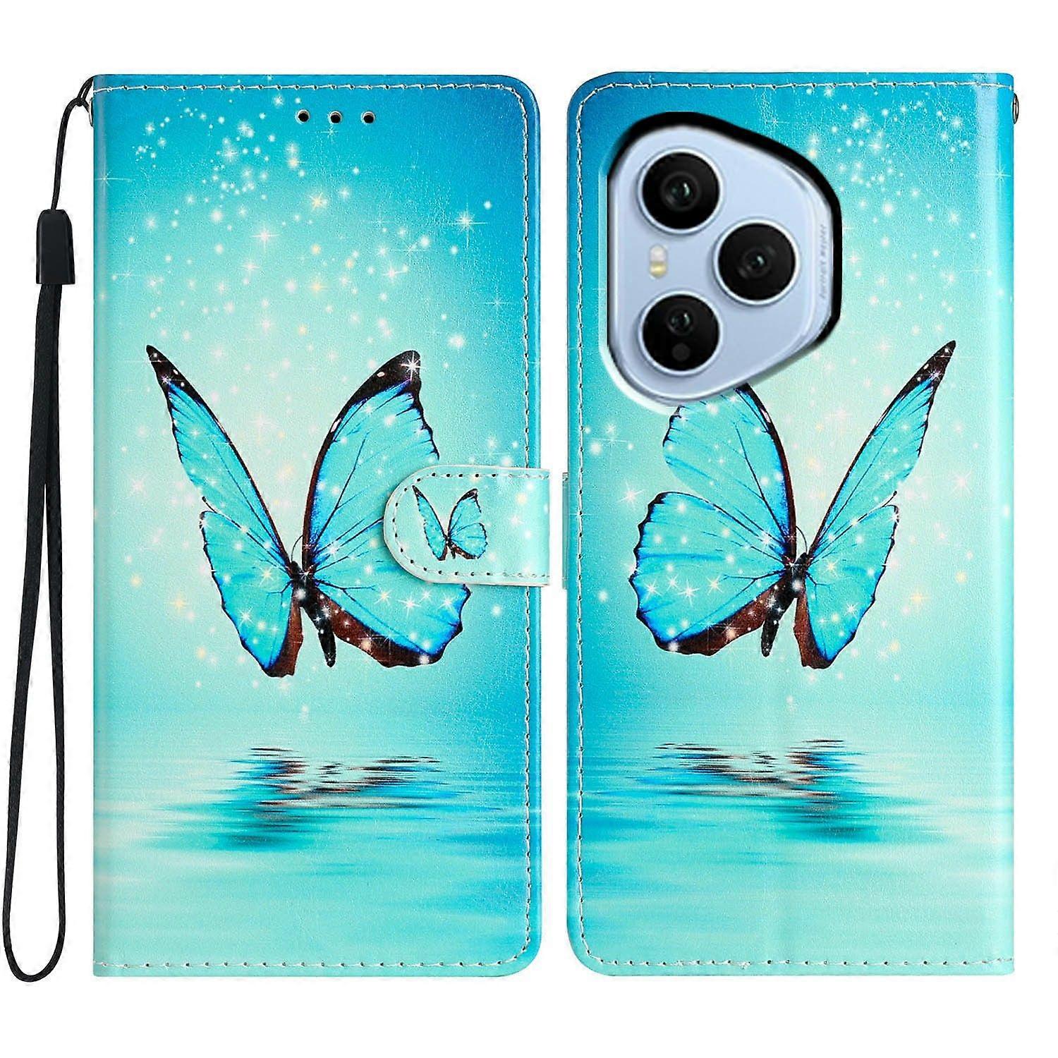 For Honor 400 Pro 5G (Global) Wallet Case PU Leather Pattern Printing Stand Phone Cover with Strap