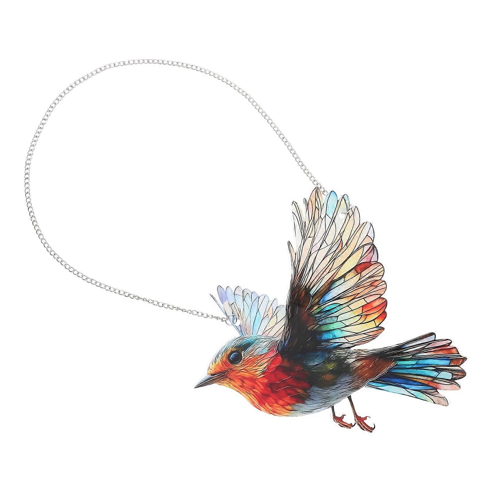 Sun catcher Dyed acrylic ornament Window hanging Birds Sun catcher With chain For window decoration At home