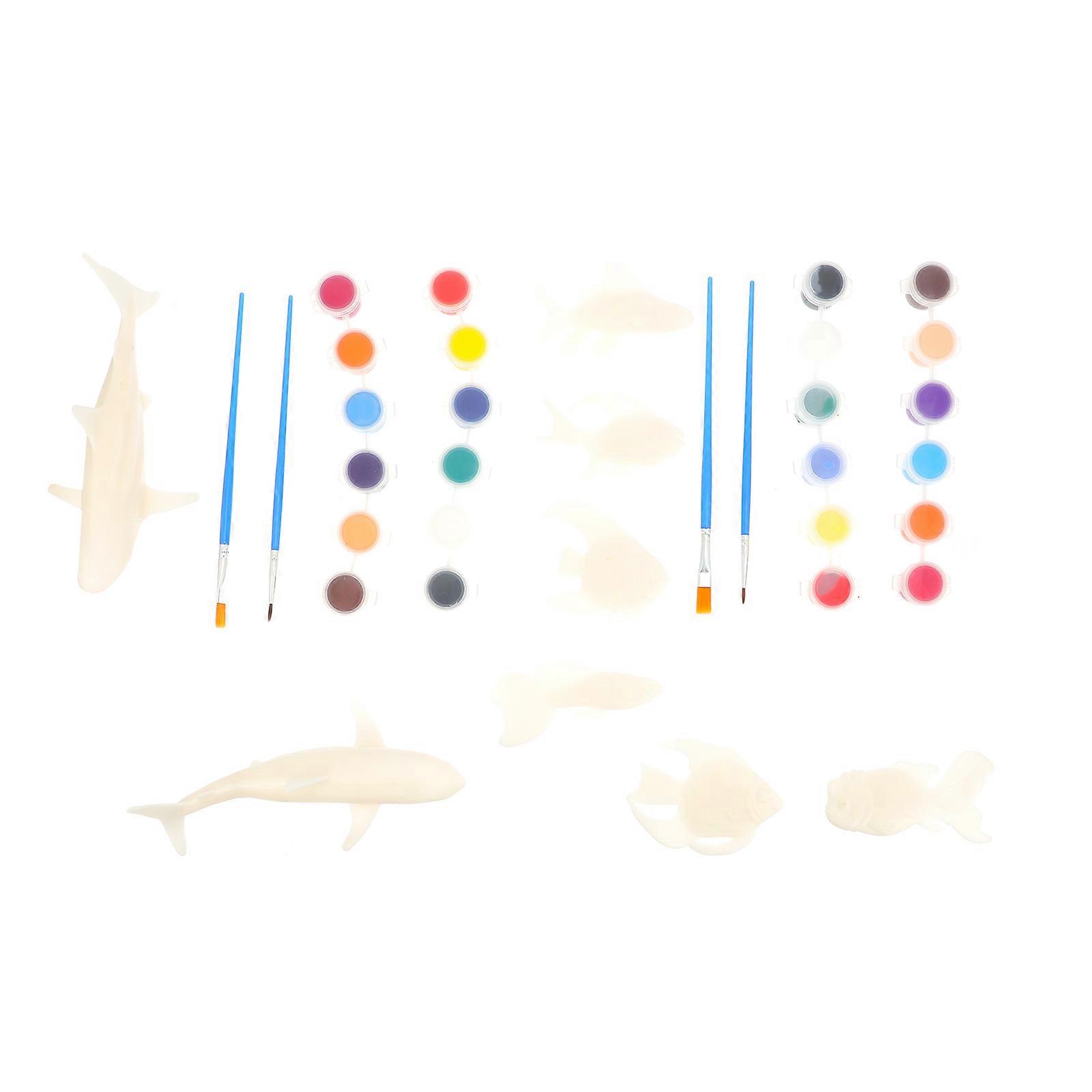 Mini Shark Figurines Diy Child Coloring Artificial Shark Model Classroom Activity 1 Set