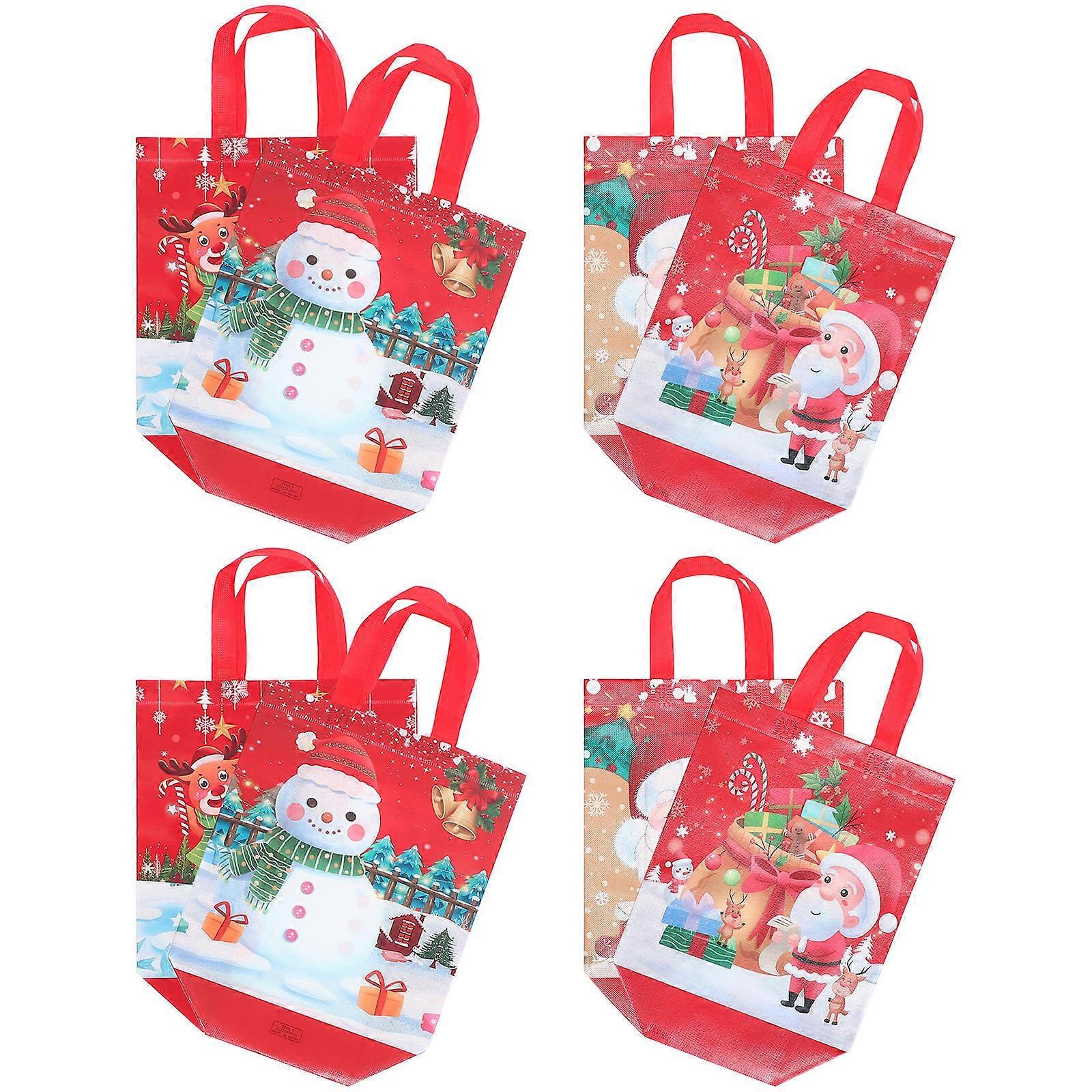 Funny Tote Bag Non-Woven Material Xmas Themed present Bags For Friends Colleagues Reusable And Washable 29.00X27.00X12.00CM 8Pcs