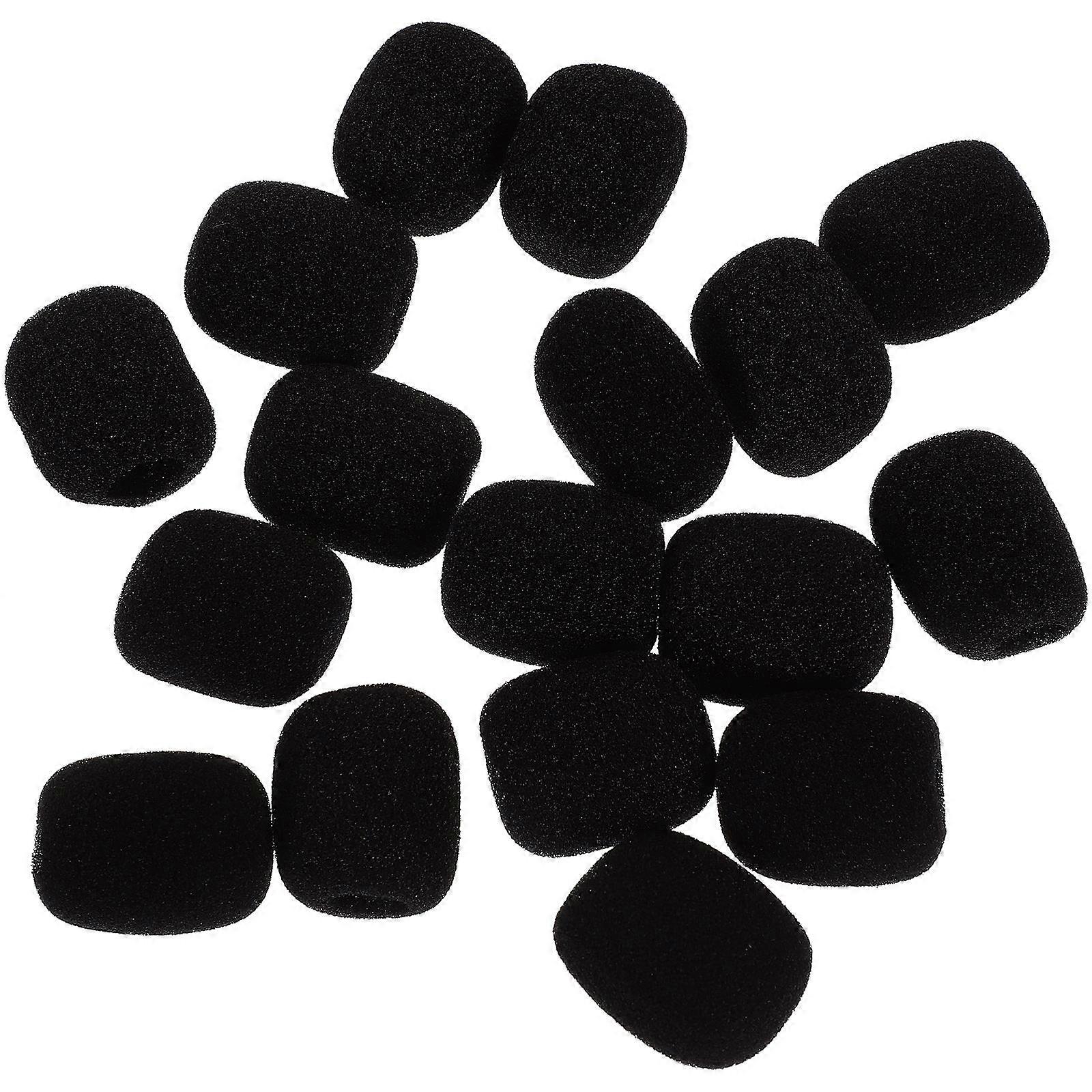 Lapel Microphone Covers Black Sponge for Headset Mic Protection 100Pcs