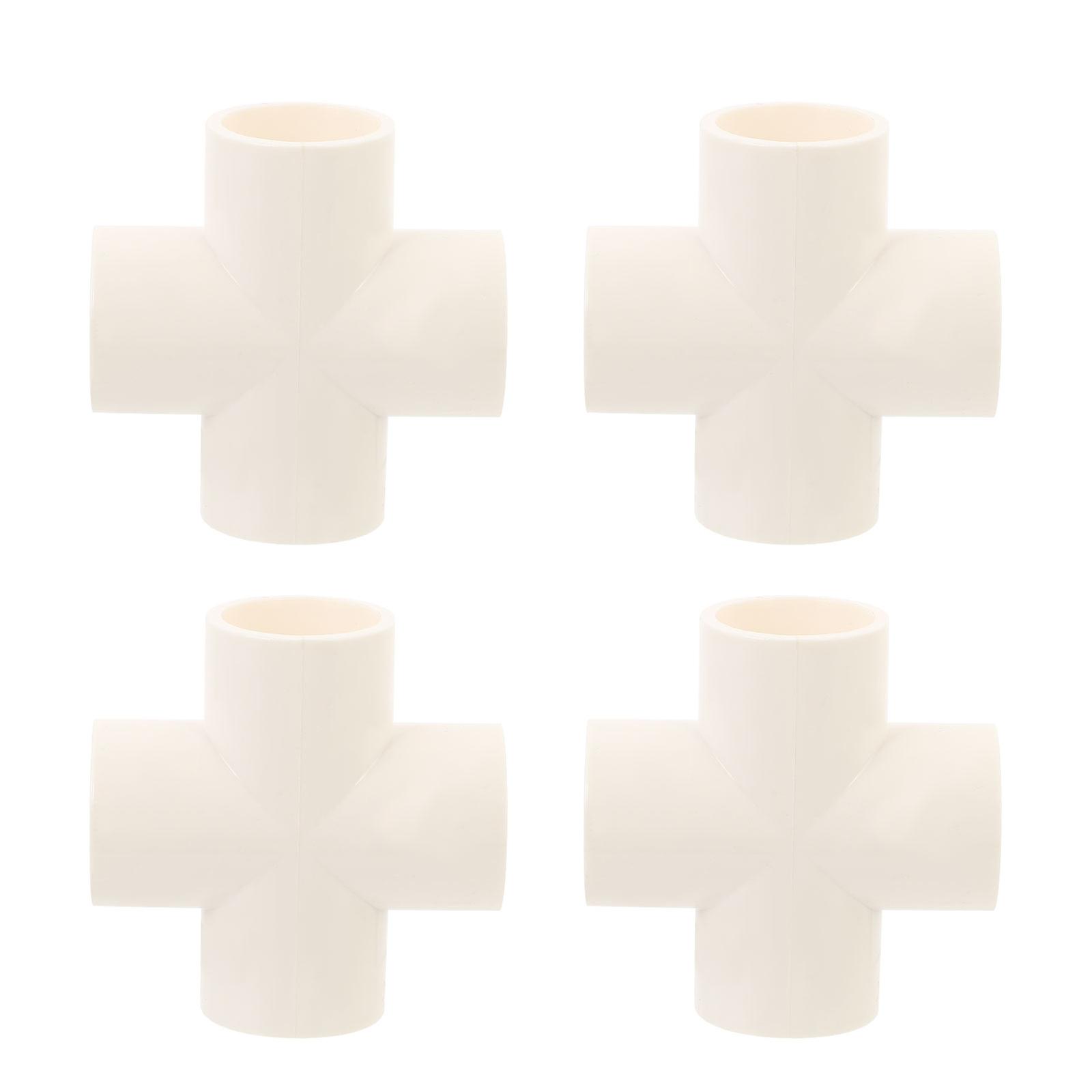 PVC Fitting with UV Protection for Pipe White Structural Grade 4pcs Joint Connector
