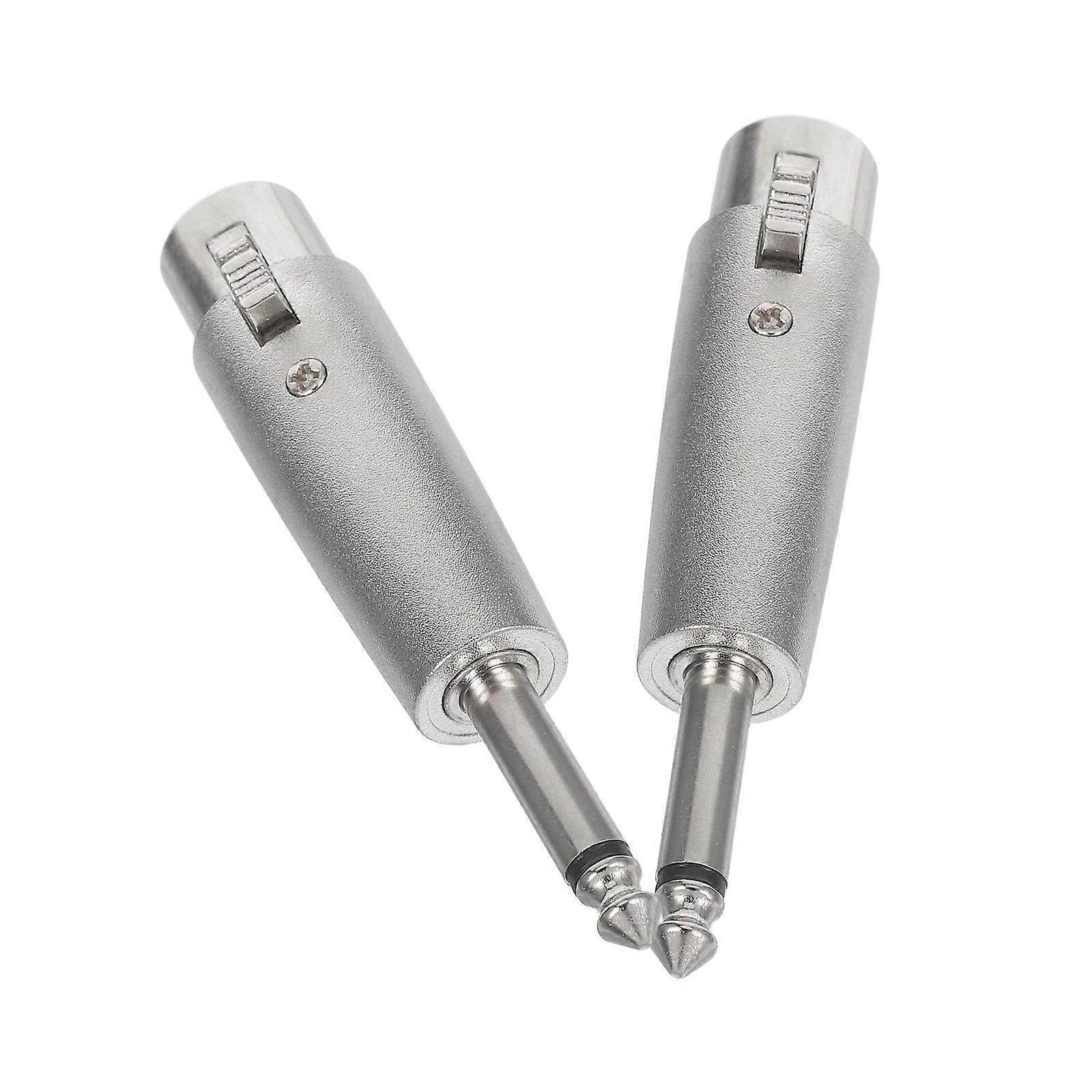 2pcs XLR Microphone Connector Adapter – Mono to 3 Pin Female XLR Audio Converter for Mics, Speakers & Sound Systems