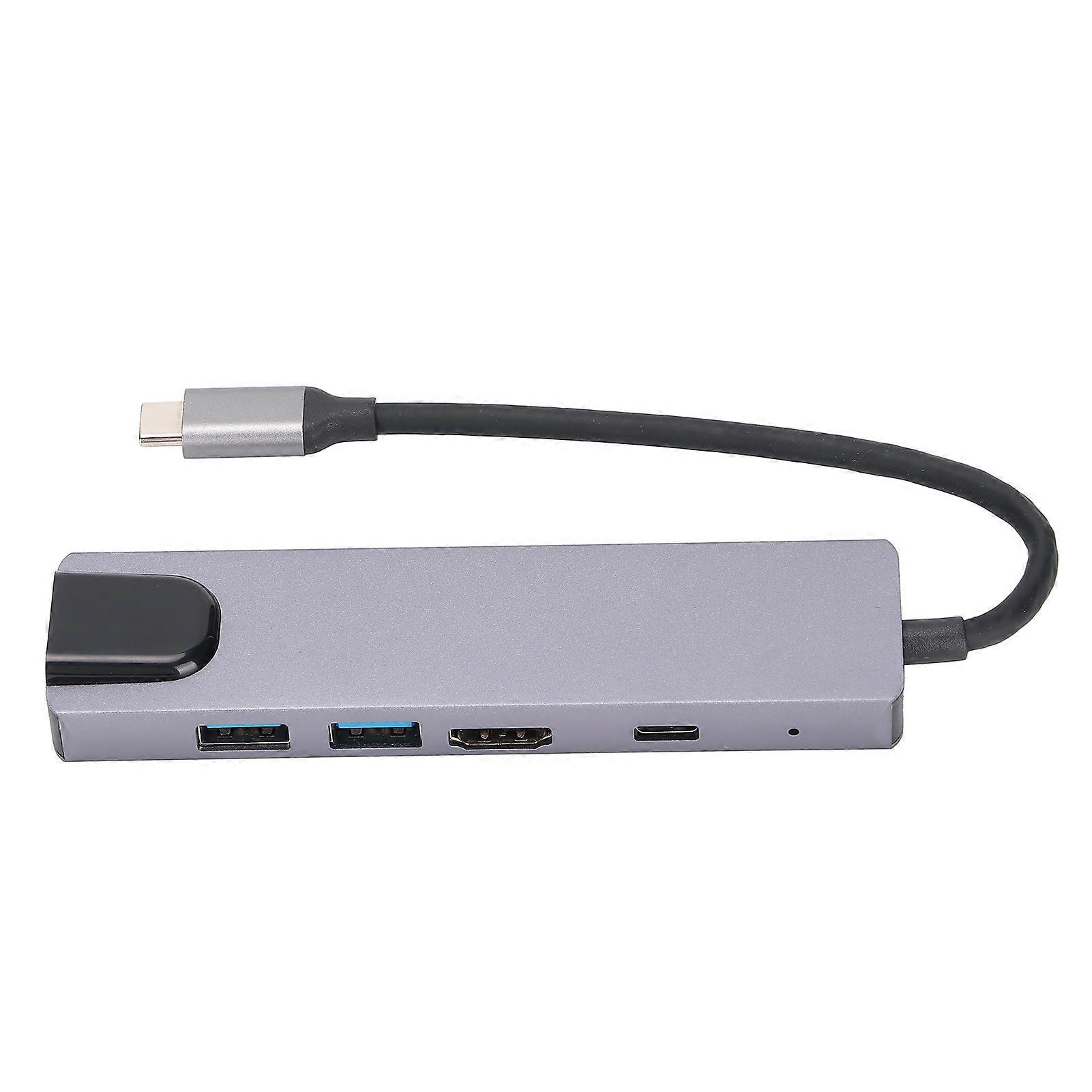 Station d'accueil 5 en 1 Type-C vers interface multimédia haute définition USB 3.0 PD, station d'accueil d'extension pour le transfert de données