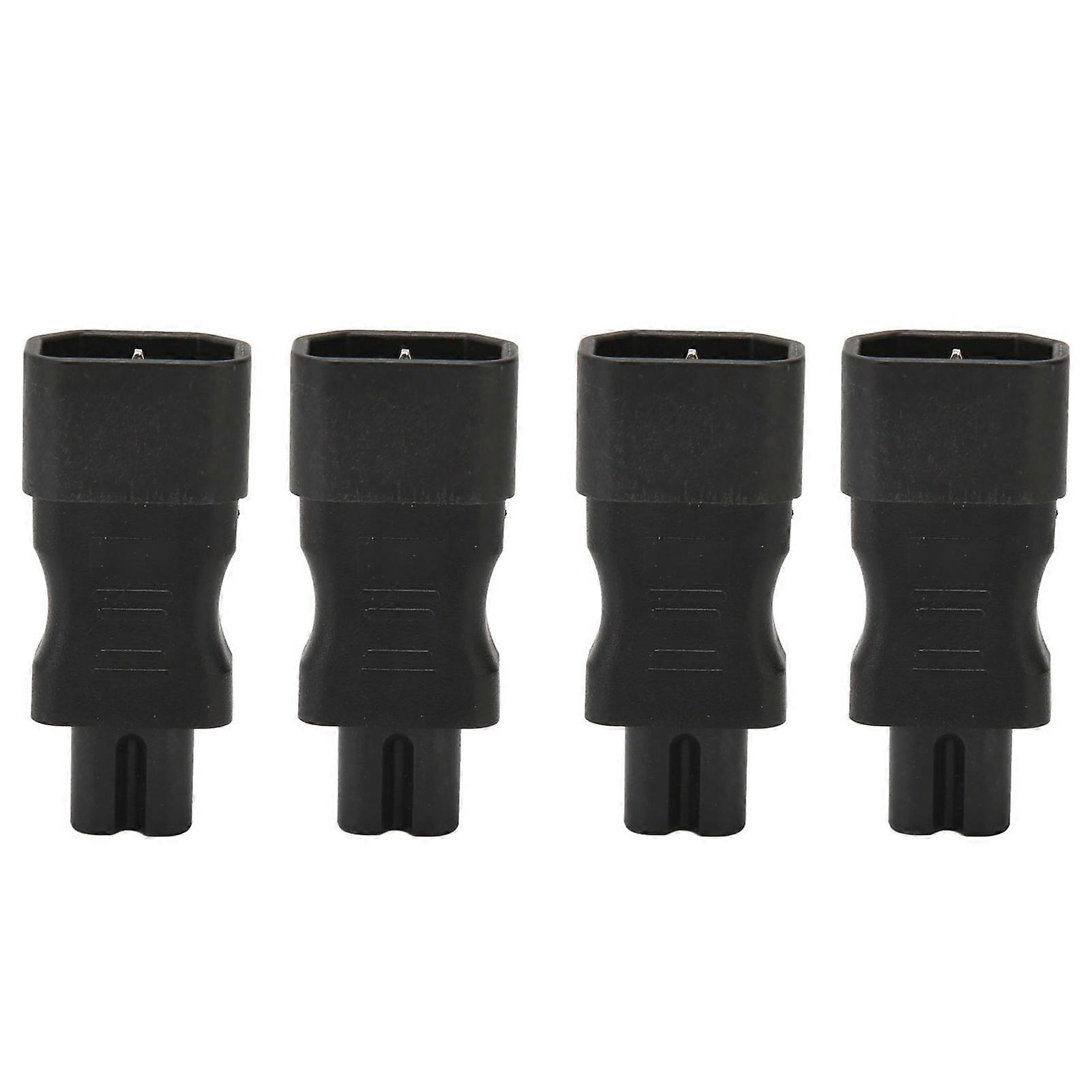 4pcs Black IEC320 C14 to IEC320 C7 Universal Power Adapter Replacement Connector for PDU Box Laptop Socket