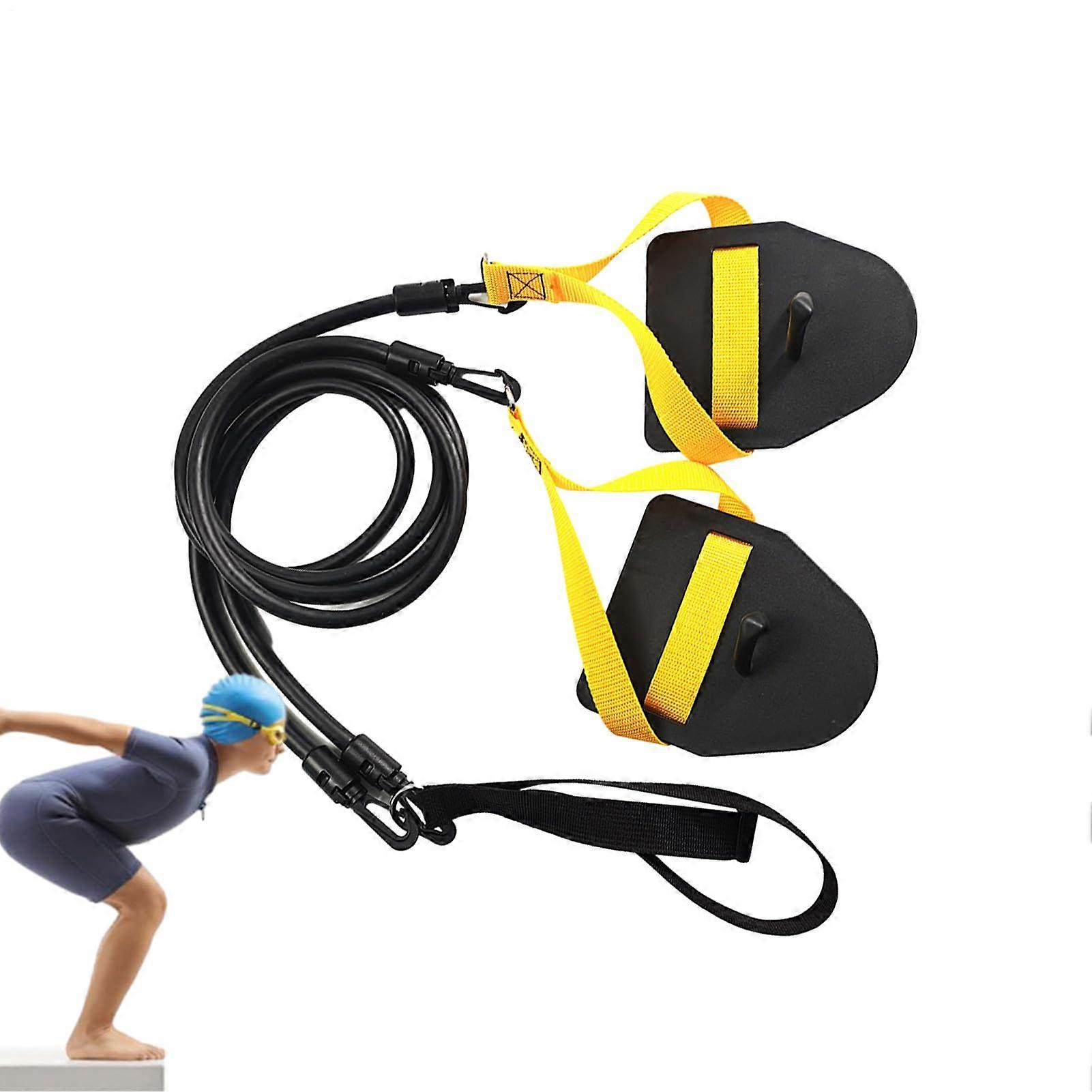 Swimming Resistance Bands For Swim Training With Stretch Cord And Hand Paddles For Pool And Home Strengthen Strokes