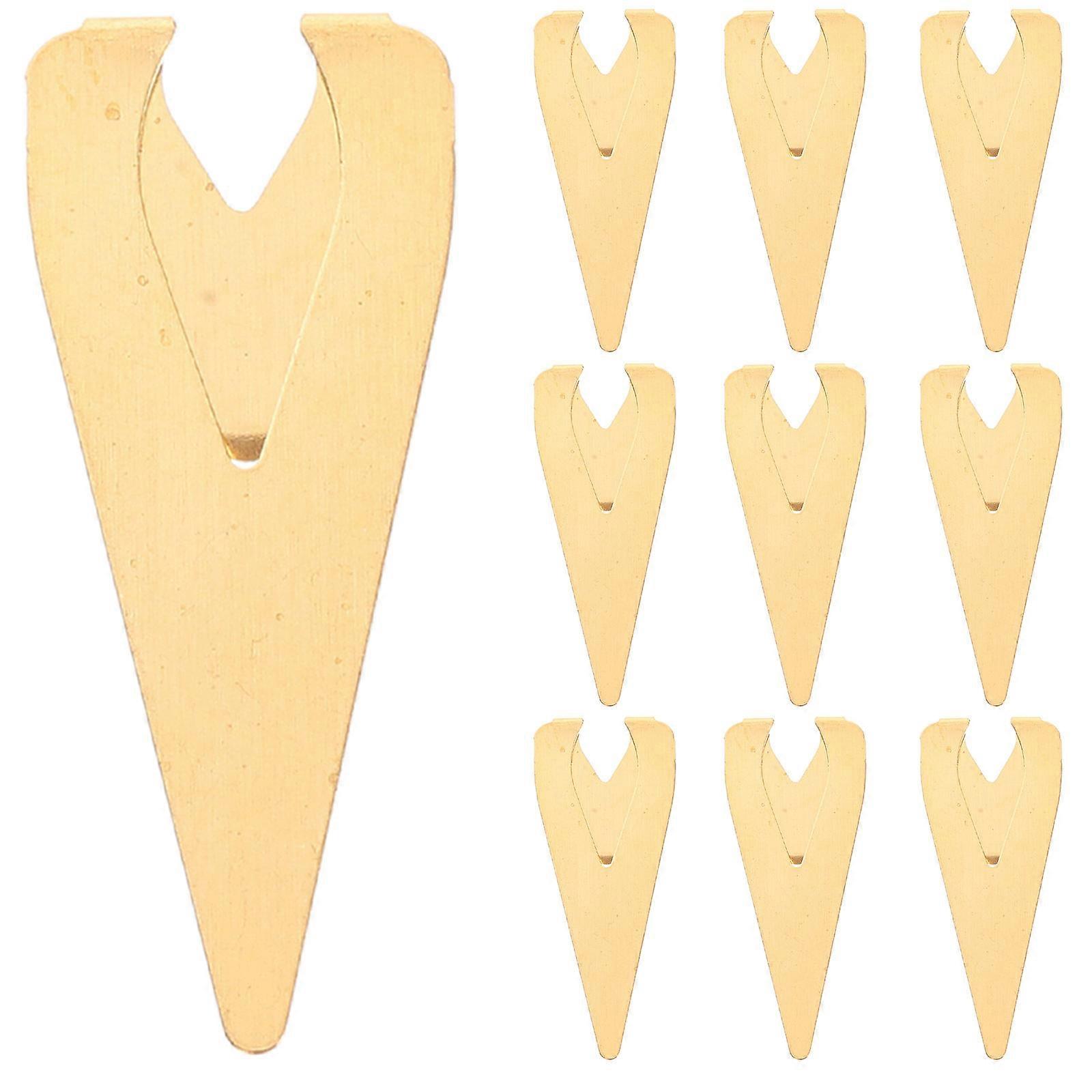 Metal Bookmark Creative Paper Clip Teardrop Hollow Shape For Reading Office Use Golden 2.50X1.00X0.30cm Clipping 10Pcs