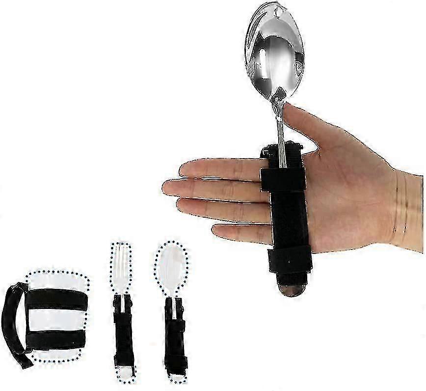 אחיזה קלה עזרי אכילה רצועה כף טיפול בקשישים דלקת פרקים נכה חולה כלי אוכל רק רצועת עזר