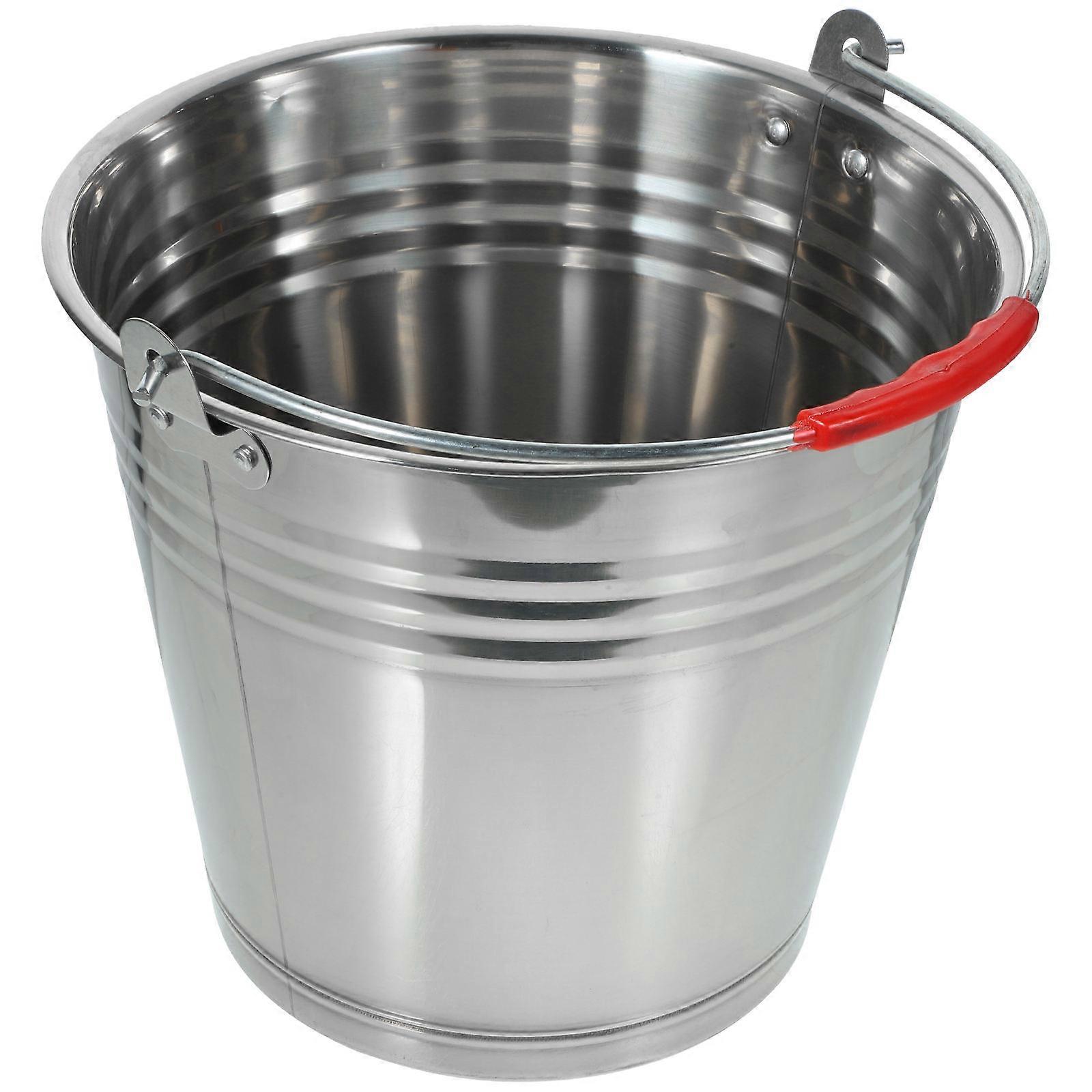 Stainless Steel Capacity Bucket with Handle – Versatile Water Storage Container for Milk, Ice & More, Portable Design for Home & Outdoor Use