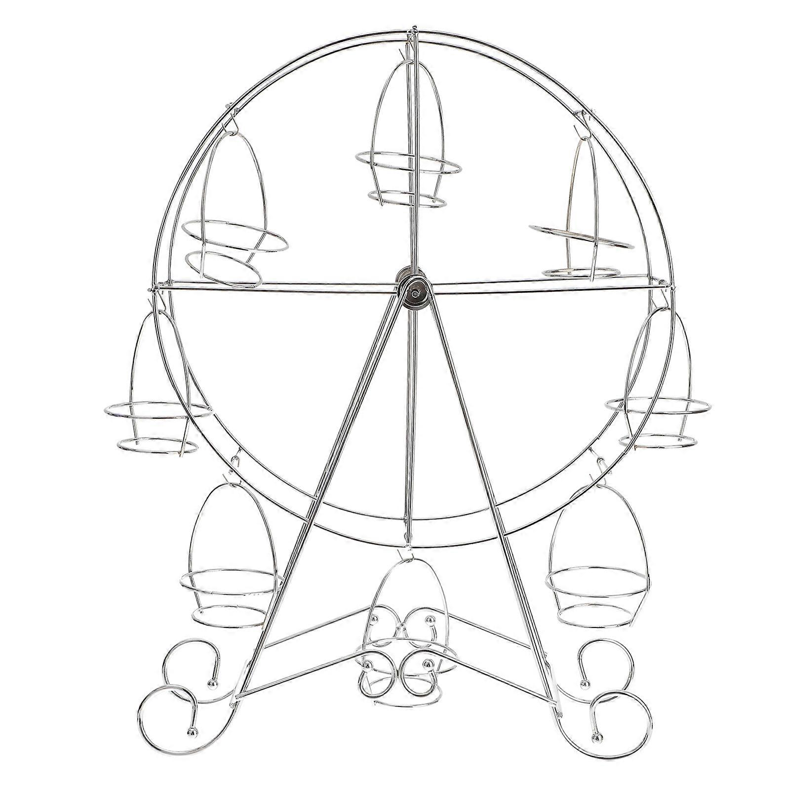 Cake Stands Elegant Ferris Wheel Shape Cupcake Holder Iron Silver 31x44x10cm Storage Rack 1Pack