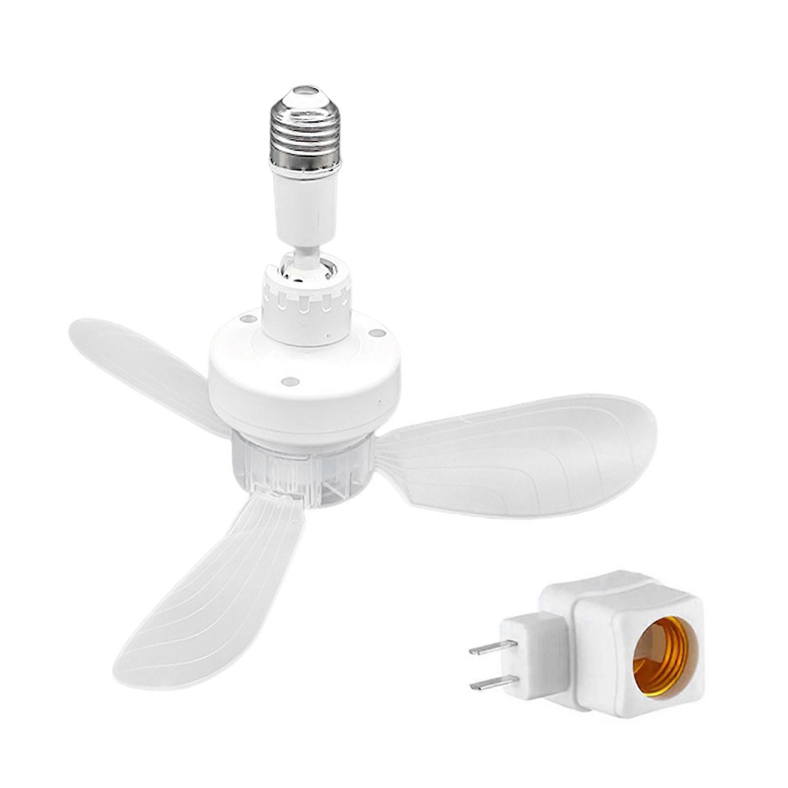 Modern E27 Base Ceiling Fan 11.8Inch Detachable Fan Leaf Low Noise Hanging Fan with Socket for Office Store Market Multicolor