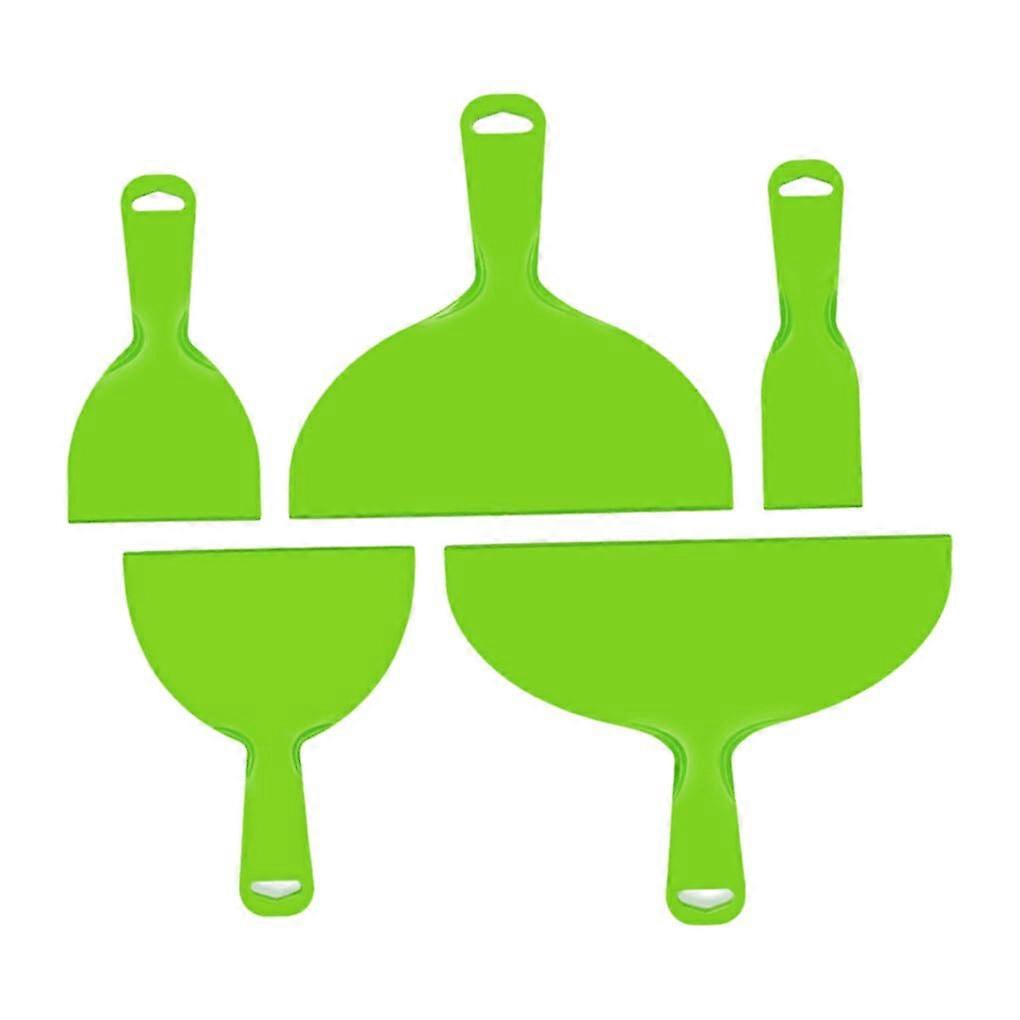 Ergonomic Spatula Set with Curved Handle for Comfortable Grip, ABS Paint Scraper, Spatula Knife, Polystyrene, Green