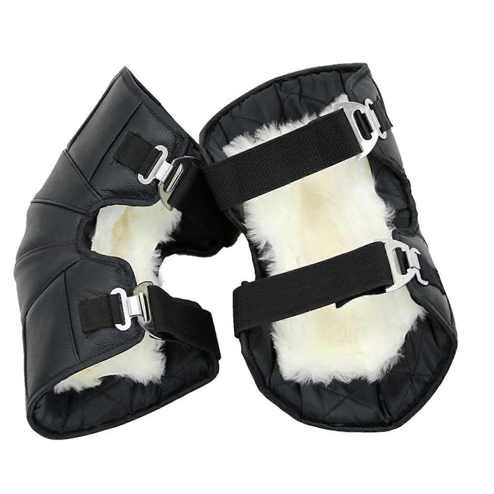 genouillères pour moto, doublure chaude en peluche, protection des genoux coupe-vent pour les sports de plein air et le cyclisme, noir-B