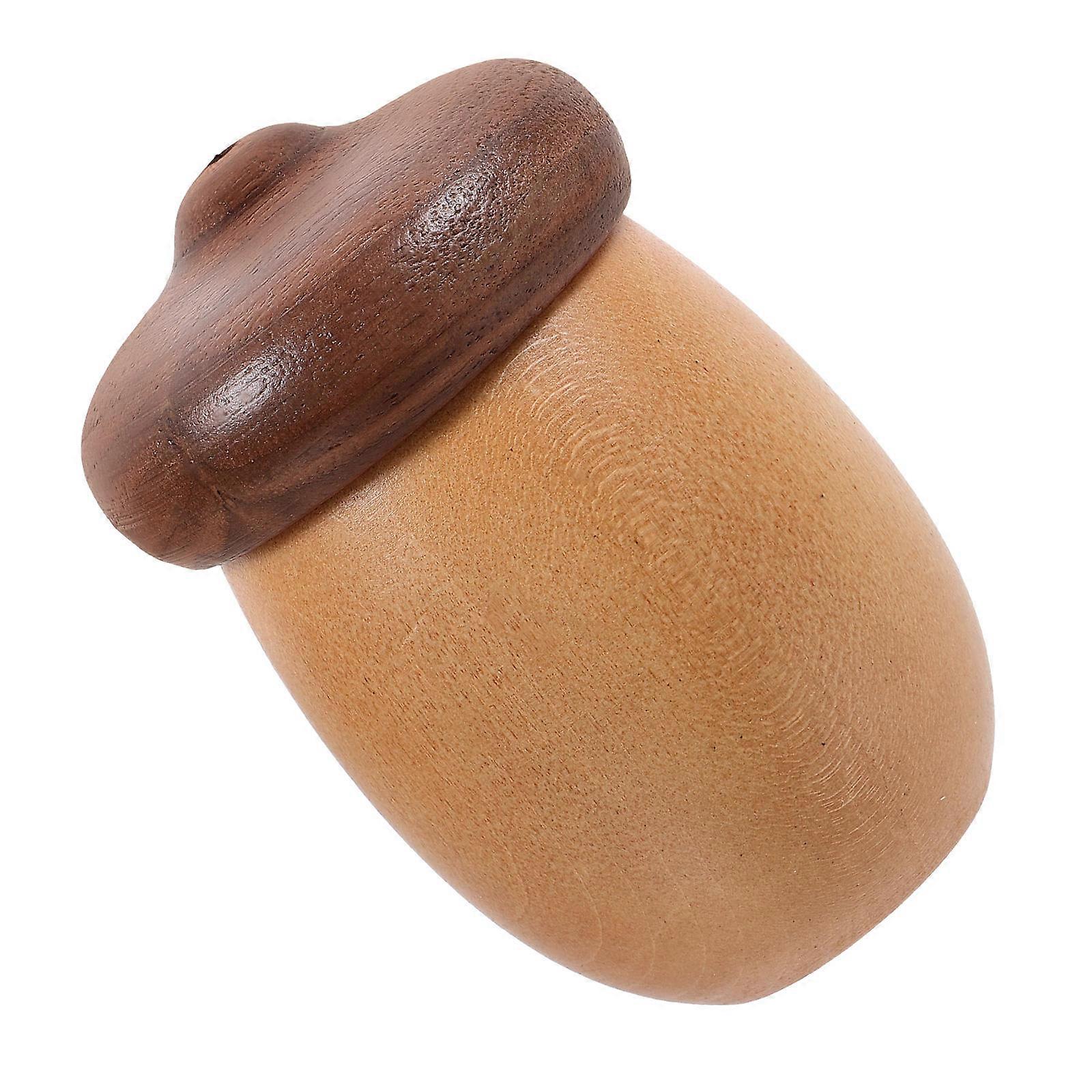 Acorn Toothpick Holder Mushroom Shaped Toothpicks Organizer Oak Wood Storage Office Use 1Pack