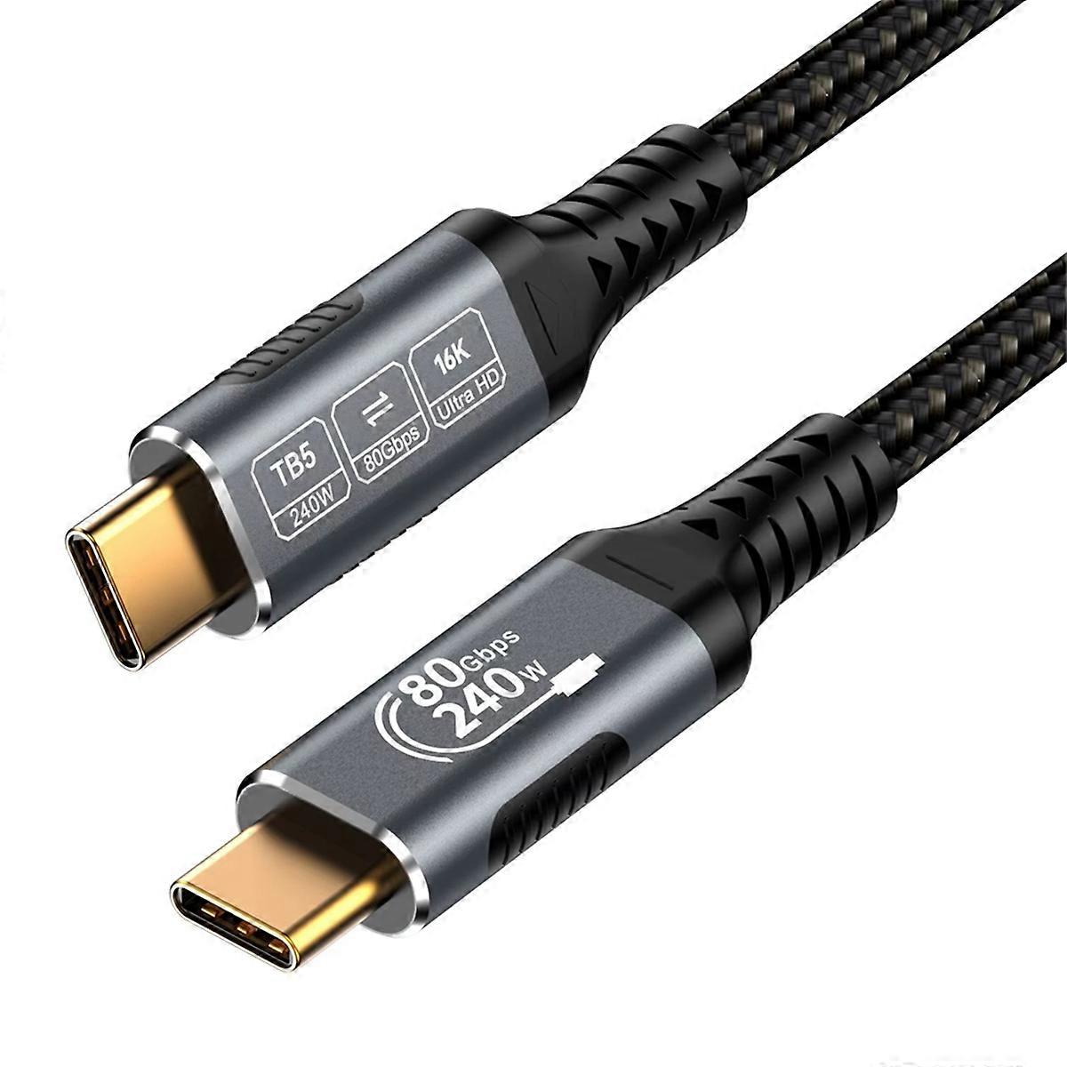 16K Typ C Kabel USB4 80Gbps PD240W für 5/4/3 Voll ausgestattete Schnelle Ladekabel USB C zu C Daten Tran