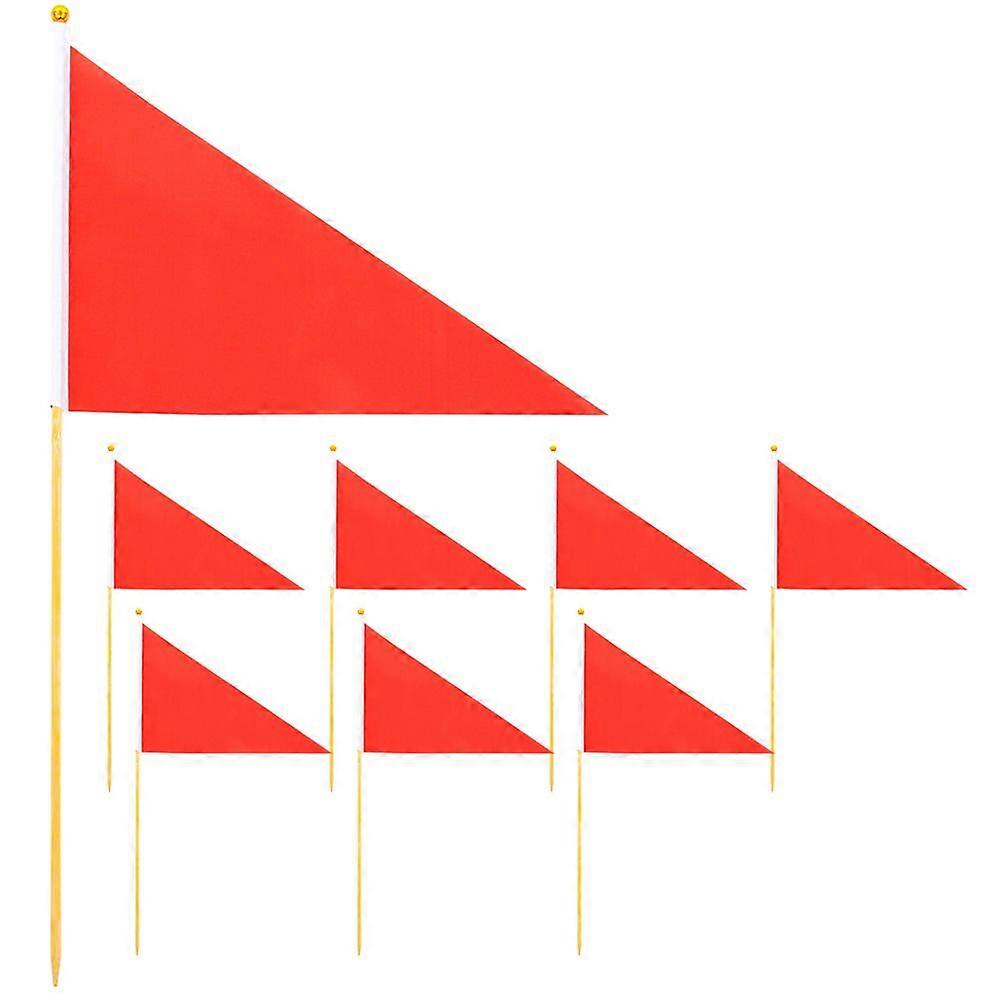 12pcs Marking Flags - Red Marking Flags for Lawn Construction Triangle Safety High Visibility Outdoor Marker Survey Irrigation Yard