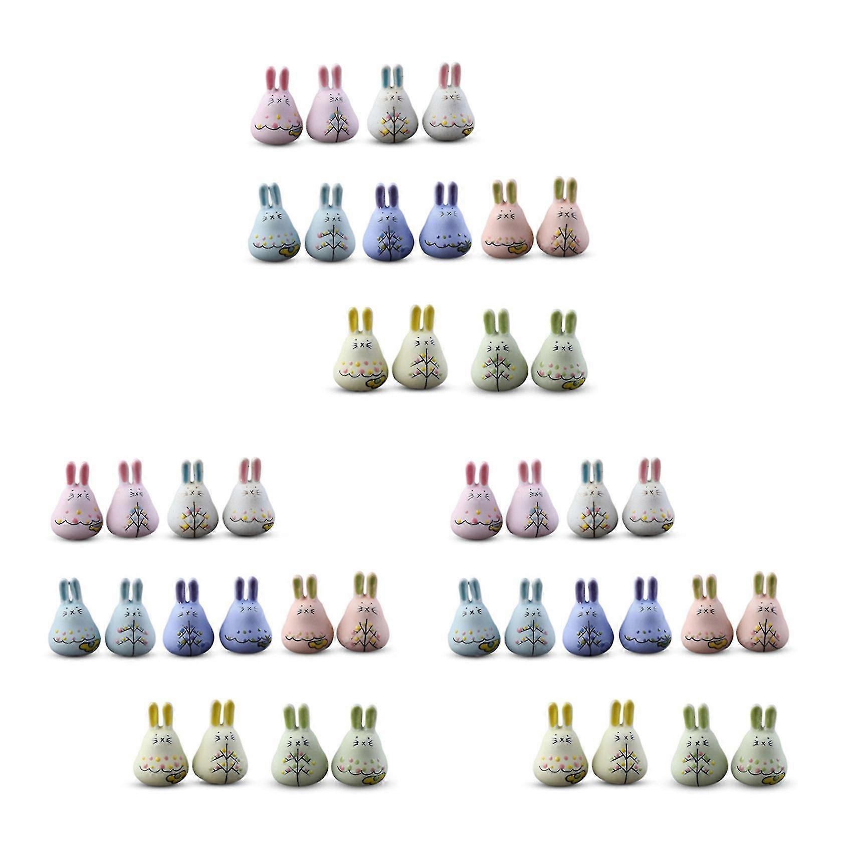 Hand-Made Ceramic Jewelry Rabbit Wind Bell Bell Pendant Easter Gift