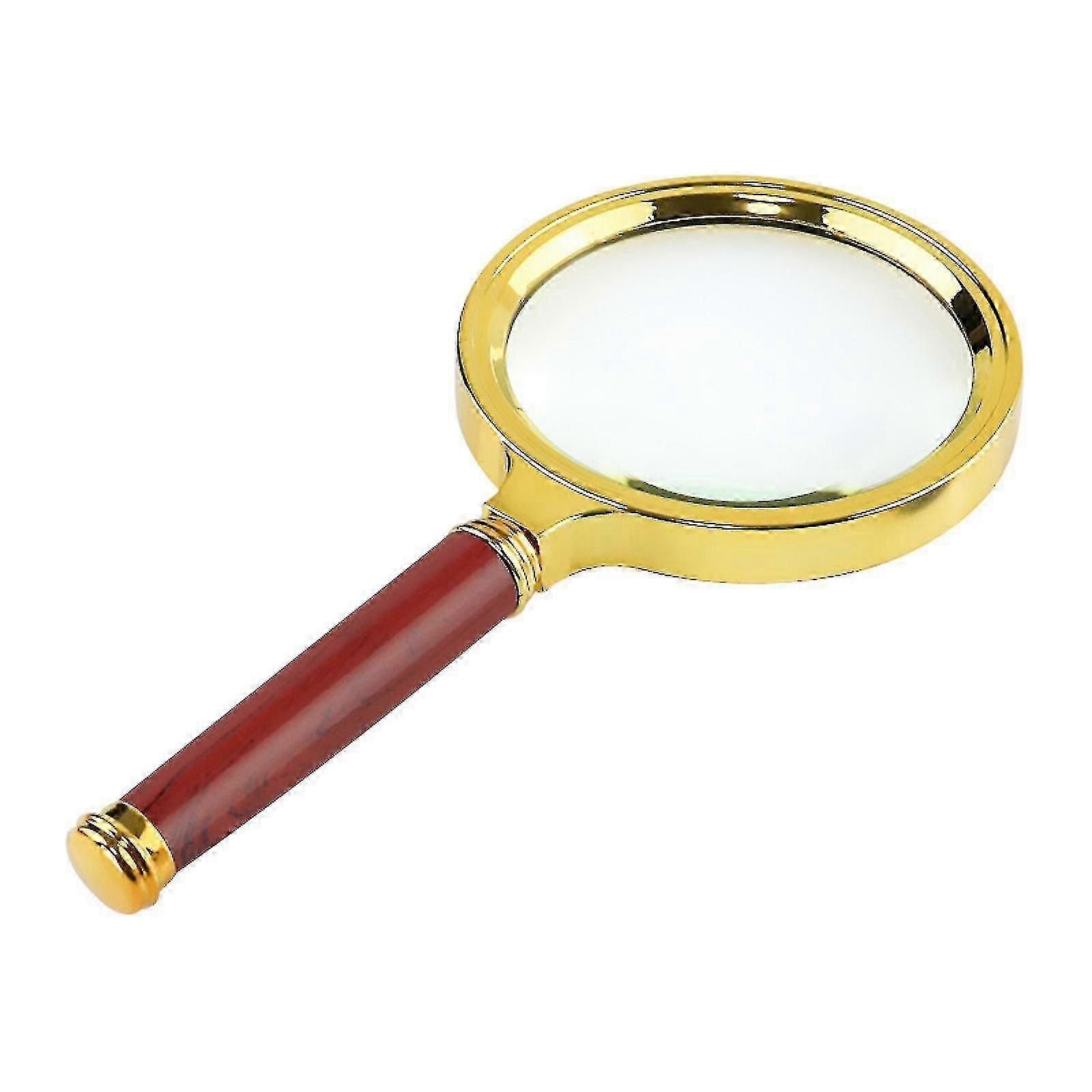 10x Handheld Magnifying Glass with Wooden Handle for Seniors and Kids Nature Exploration, 5.7*2.4inch