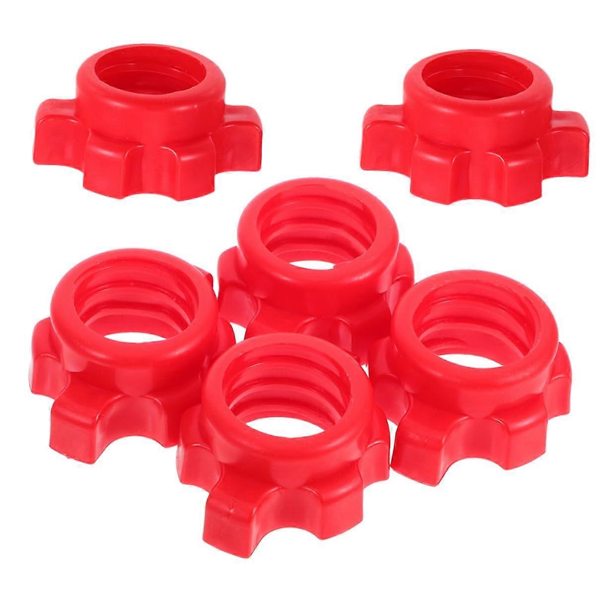 6 pieces plastic grooved dumbbell bars or red
