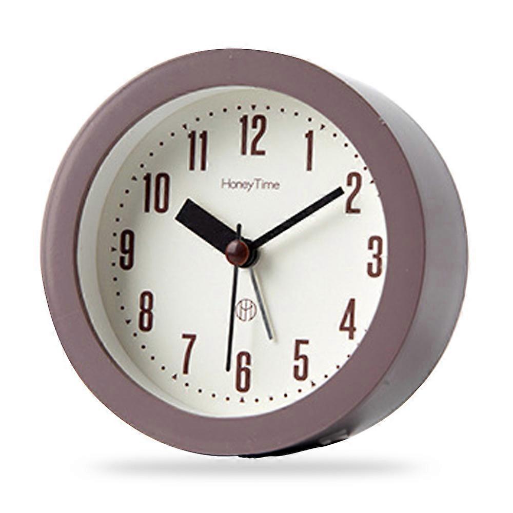 Silent Desktop Small Alarm Clock, Bedroom Clock, Special Luminous Bedside Clock For Students-Bean Paste Color