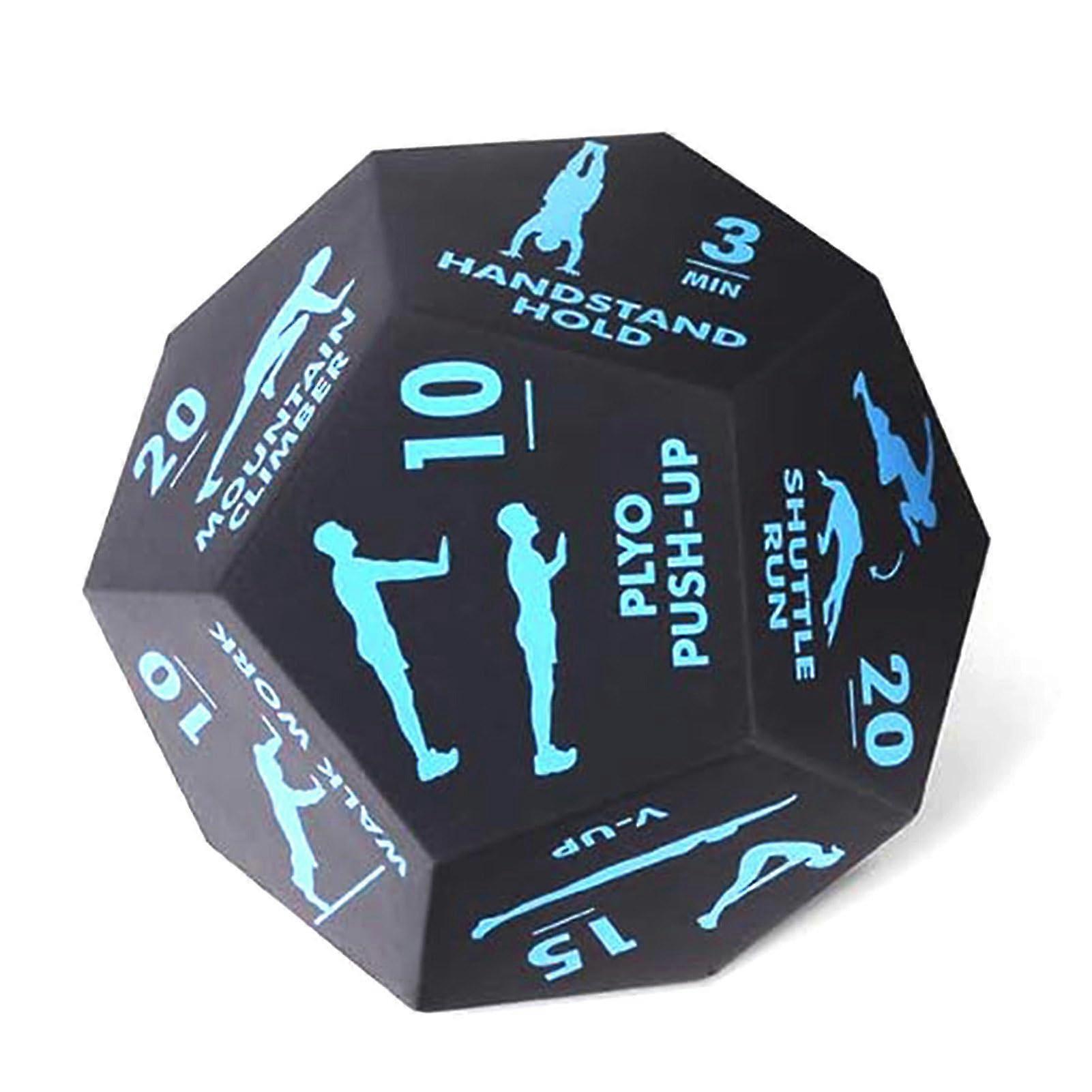 Sturdy  foam dice for exciting training challenges. Say goodbye to boring exercises. 12sided, rounded digital travel dice, blue.