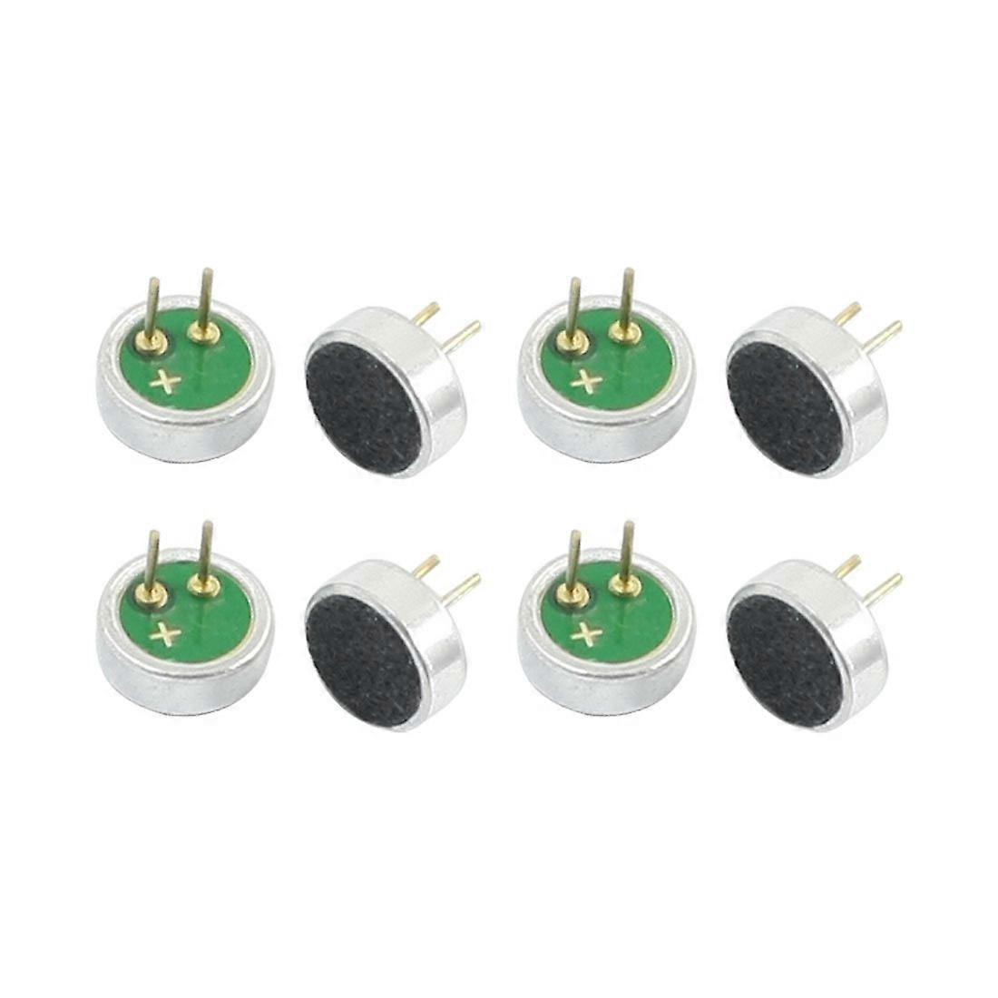 sourcingmap 8Pcs 6mm x 5mm Electret Condenser Microphone for MP3 Devices, High Sensitivity, Audio Recording, Durable Design