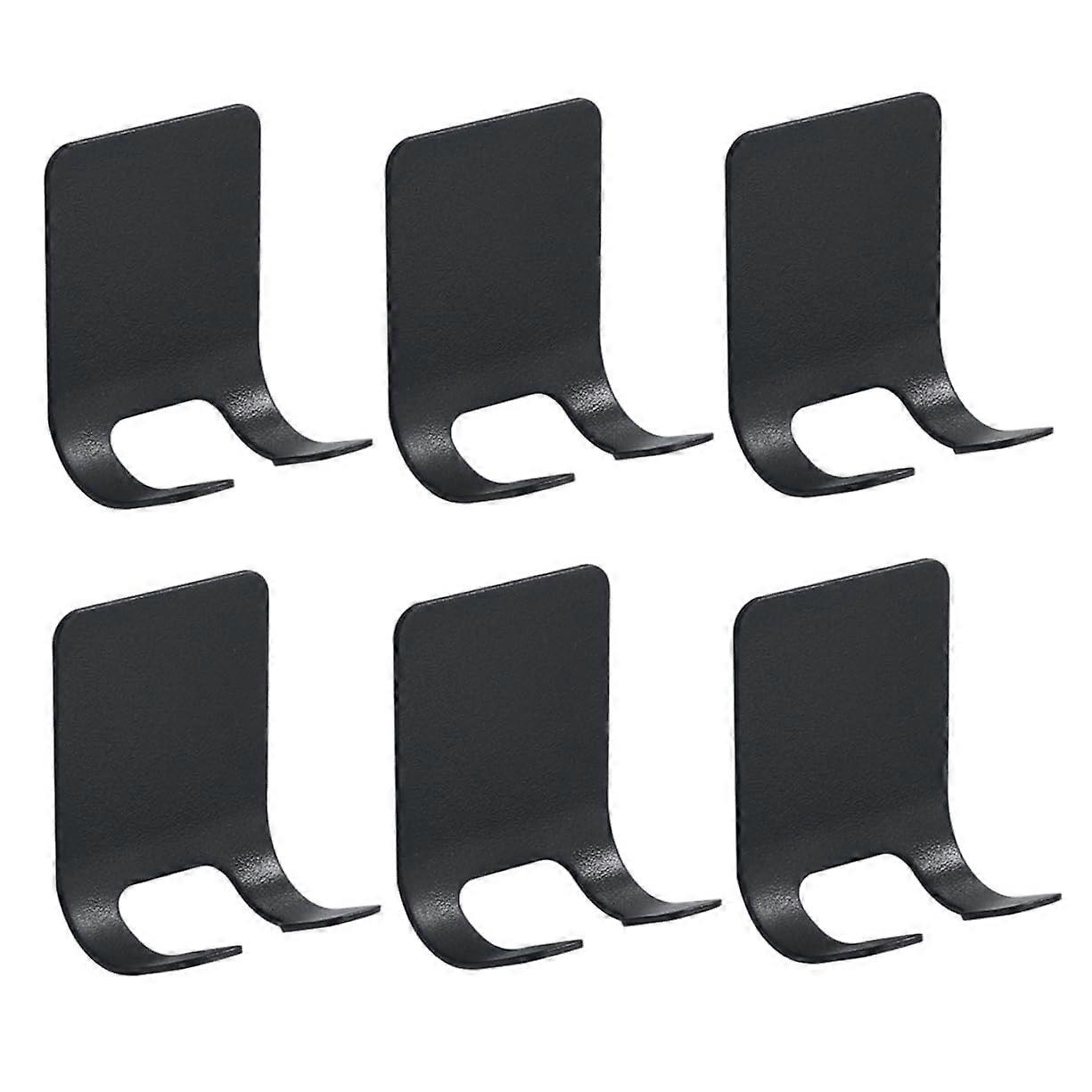 Razor Holder Hooks for Bathroom Utensils - Stainless Steel 304 Heavy Duty Razor Blade Hanger, Black, Pack of 6, 6x4.5x3CM
