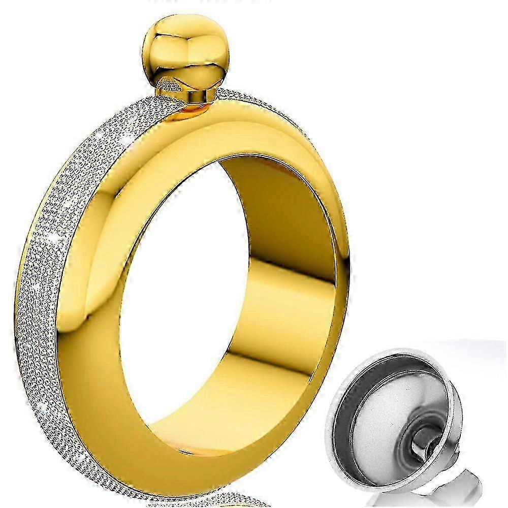 304 Stainless Steel Bangle Flask with Handmade Funnel in Presentation Box
