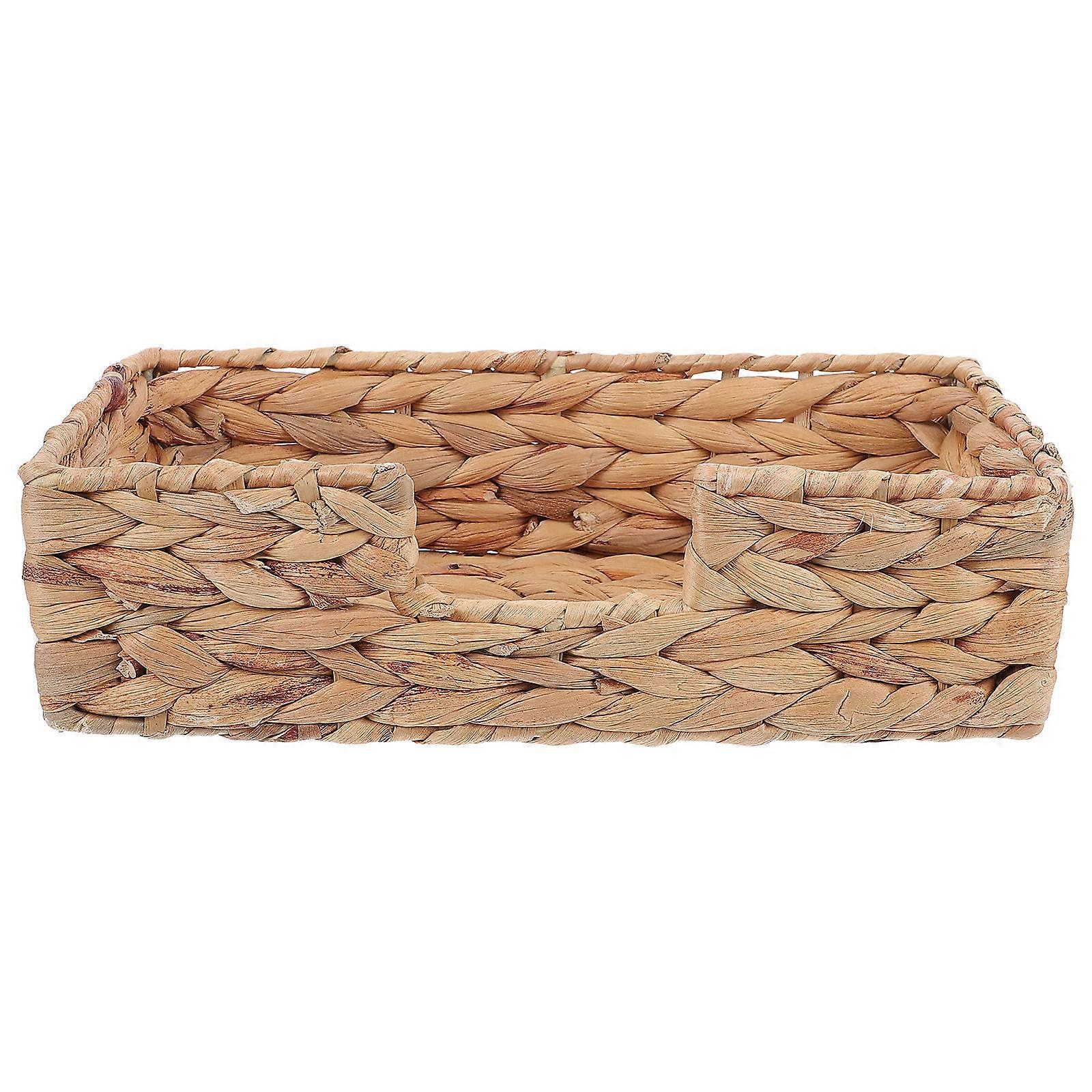 Multifunction Tissue Storage Box Creative Woven Storage Holder For Study Book Storage Rectangular 1Pcs