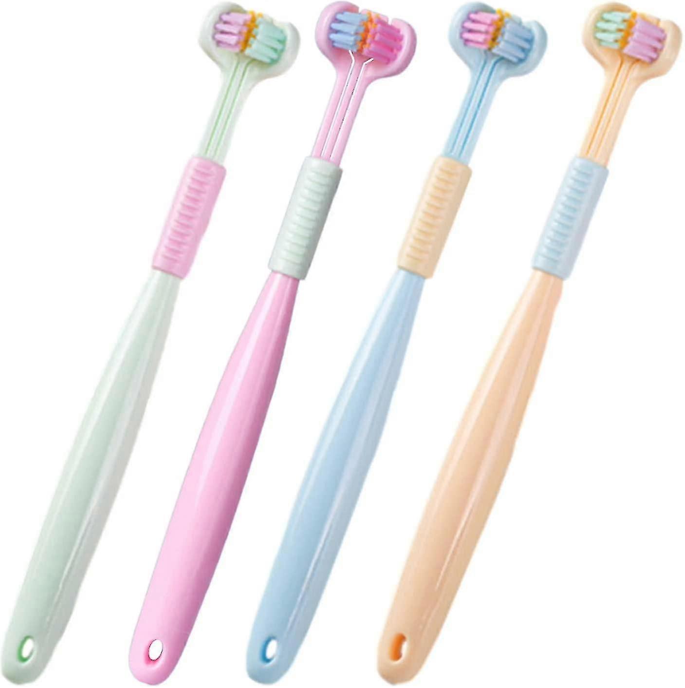 Triple Head Toothbrush, 3 Sided Toothbrush, Three-Faced Toothbrush Deep Cleaning Soft Bristle Triple