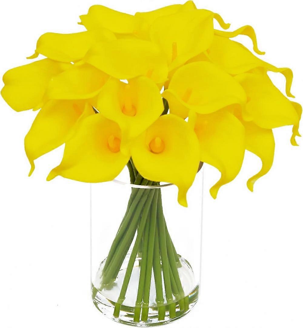 Artificial flowers, yellow, 20 pcs.