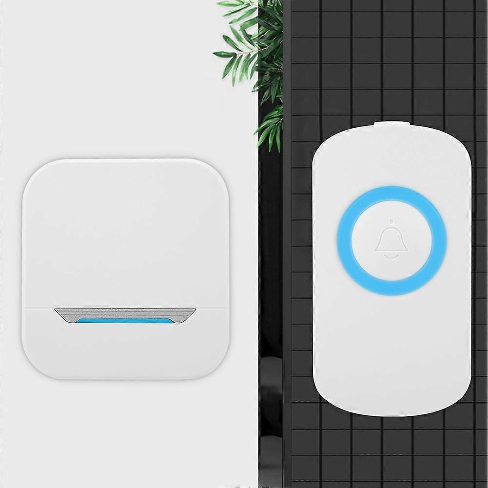 Smart Wireless Remote Control Doorbell Receiver With LED IP55 Waterproof  ( White)