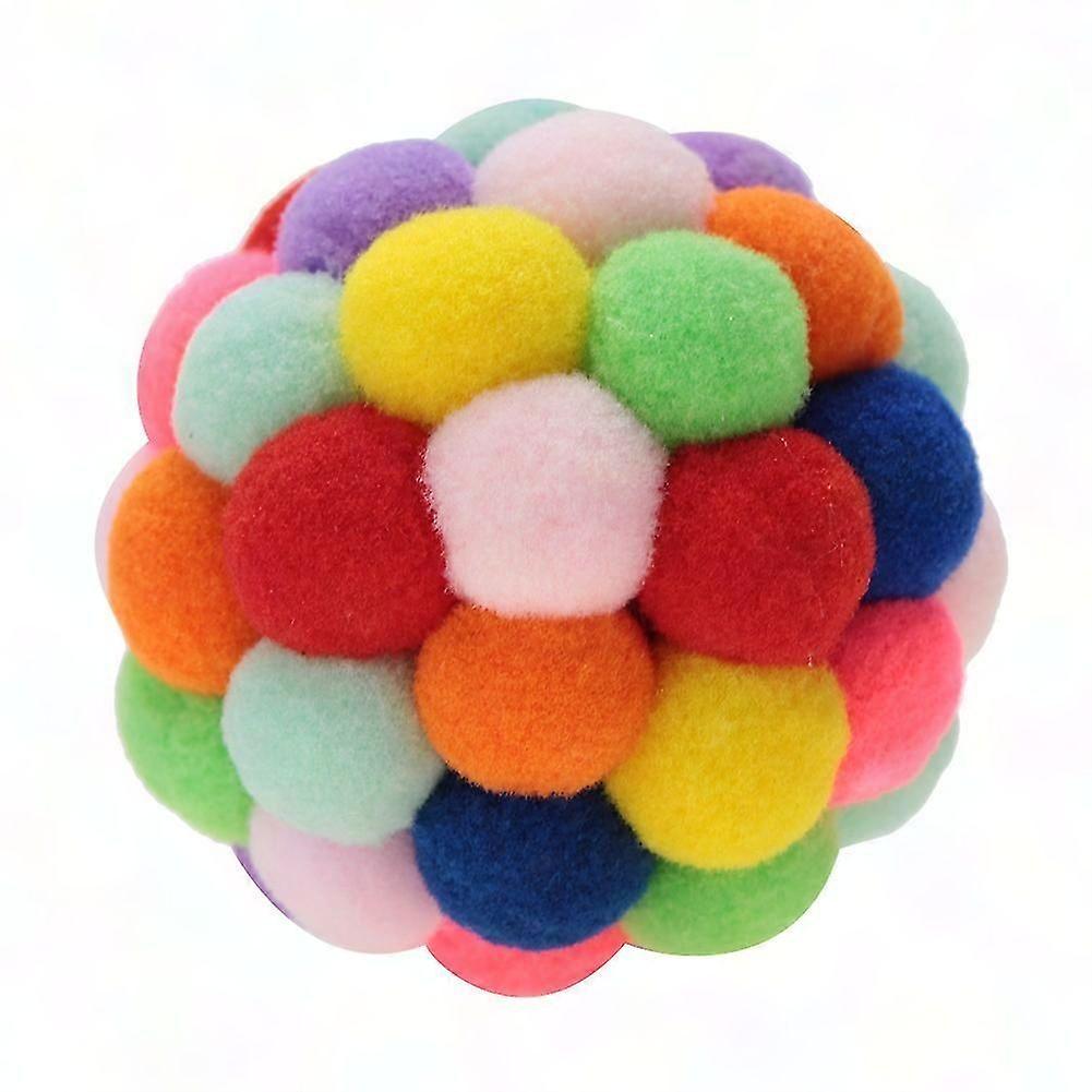 Interactive Cat Toy with Bell Soft Plush Bouncy Ball for Kittens & Puppies