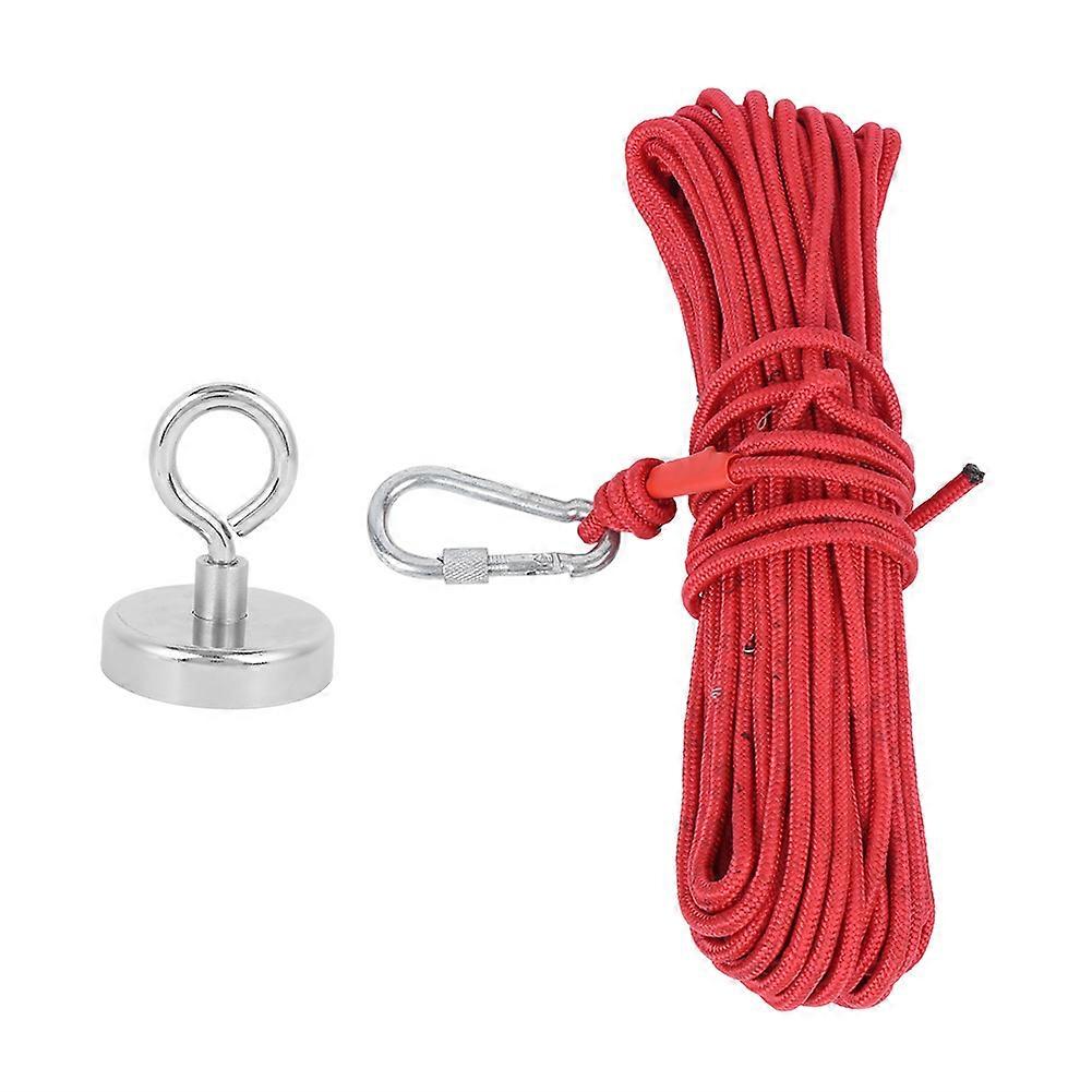 MechKit Fishing Magnet Magnetic Hook Fishing Magnet, 362lbs Lifting Magnet with Single-Ring, 20-Meter Red Rope, Hardware Tool for River Hunting