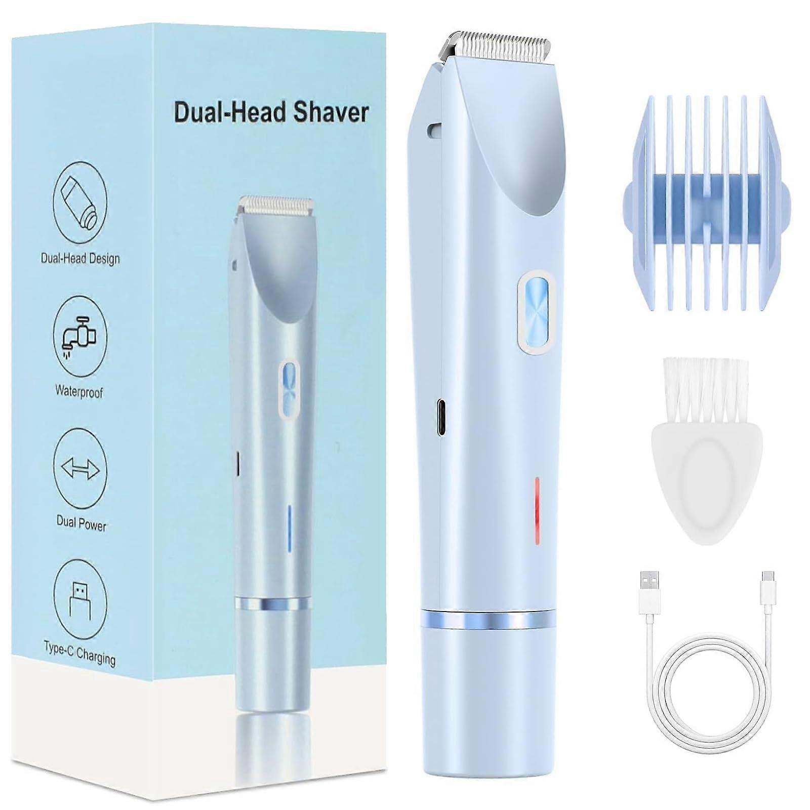 Intimate Razor with 3 Precision Attachments, Waterproof IPX7 Design, Blue Color