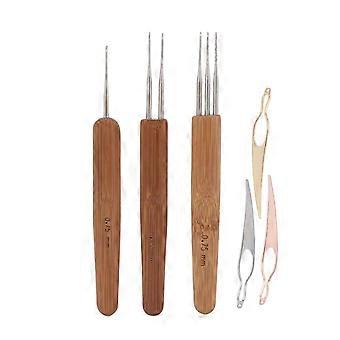 Dreadlock Crochet Hook Set Professional Portable Hair Weaving Braiding Dreadlocks Crochet Needle(0.75mm Crochet Hook L Dreadlocks Needle )YMMR)