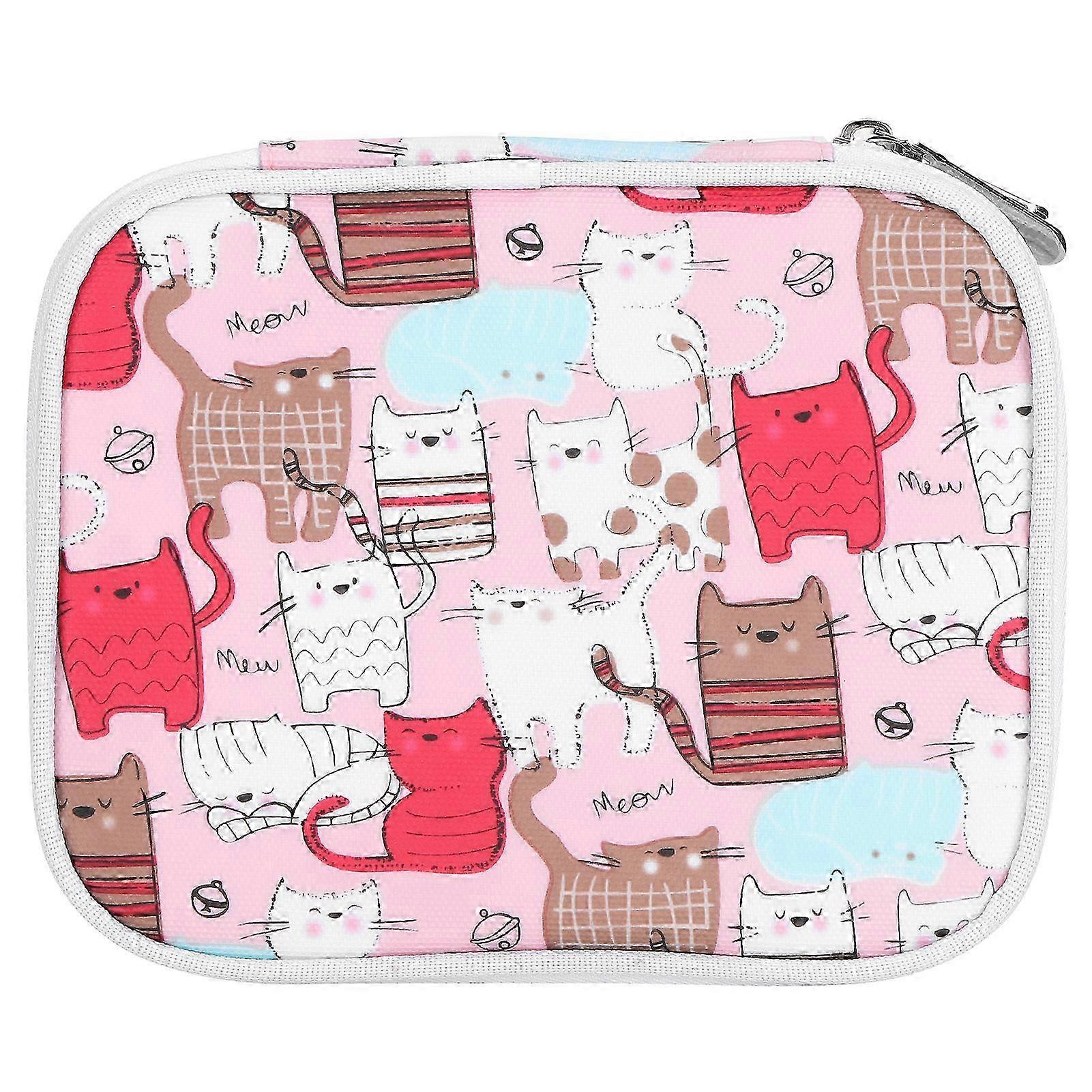 Double Layer Crochet Hook Storage Bag with Mesh Pockets for Knitting Tools