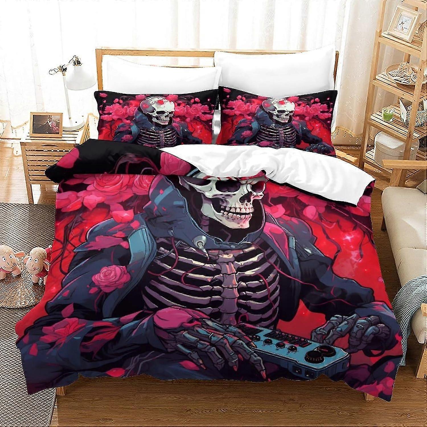 Human Skeleton Bedding Sets Duvet Cover Game Controller Bed Set Collection for Teens Without Comforter Sheet Double