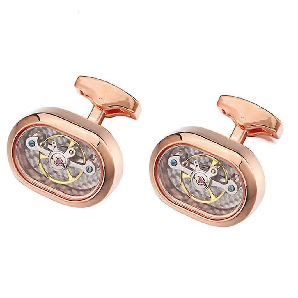 Cufflinks for Men Mechanical Movement Tourbillon Cufflinks Rose Gold Shirt Cufflinks With Mechanical Watch