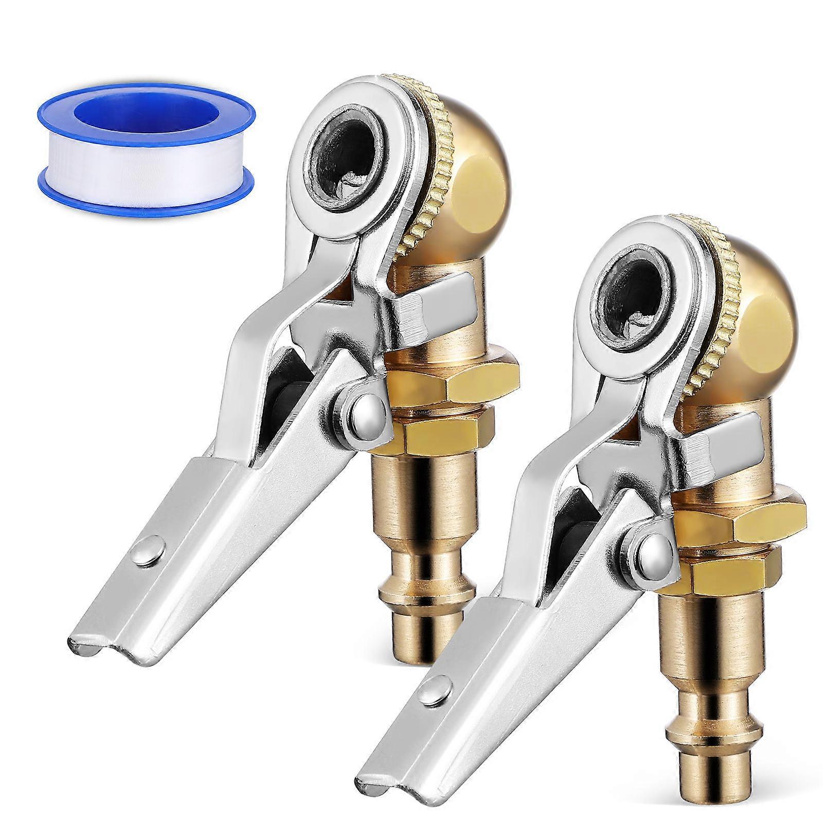 Locking Air Chuck for Tire Inflators – Quick Connect Nozzle with Sealing Tape for Secure Grip, Compatible with Cars, Motorcycles, Trucks