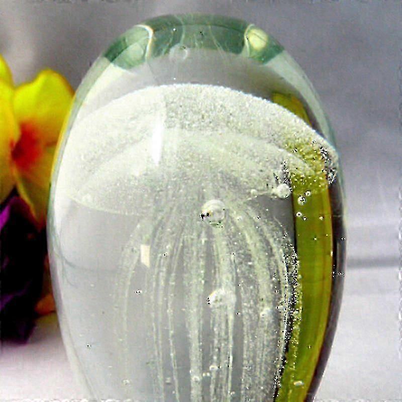 Glass Black Glowing Jellyfish Paperweight Glow In The Dark With Led Base-Good