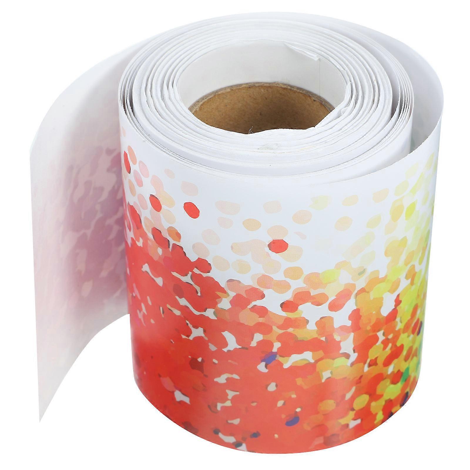 Border Stickers For Wall Colorful Dots Bulletin Border Sticker Dining Room Wear-Resistant 7.6CM x 11M 1 Roll
