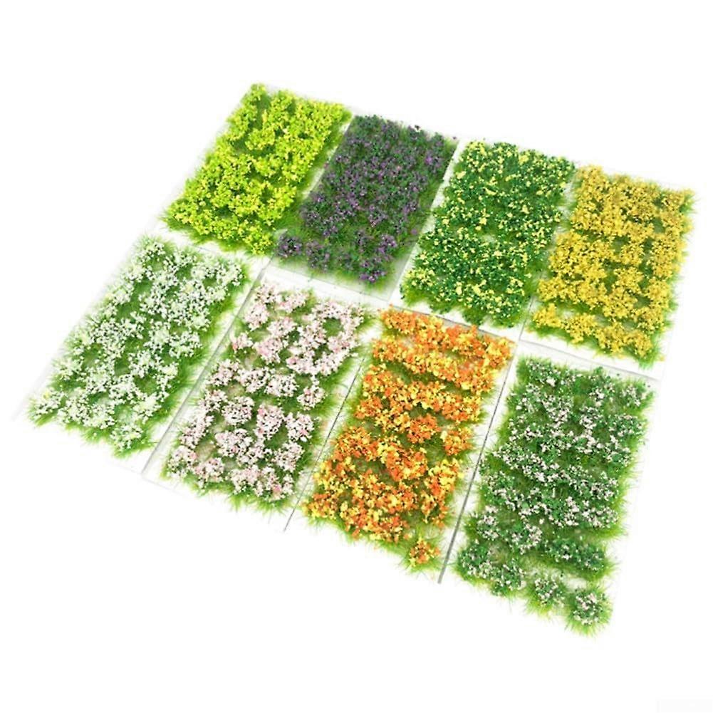 Static grass tufts for DIY model railways, mixed wildflowers for landscapes (purple)