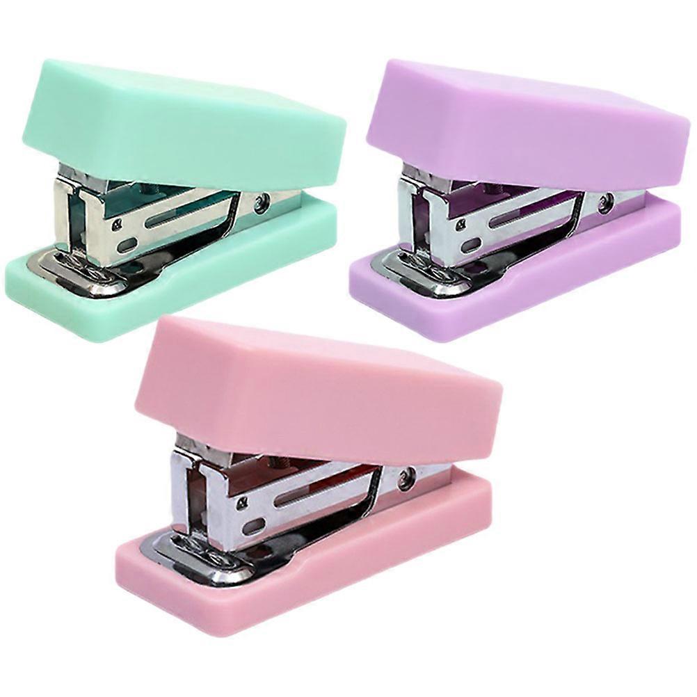 3pcs Portable Metal Desk Staplers Compact Hand Staplers for Office Supplies, Stable Performance, Home Office Essential Accessory