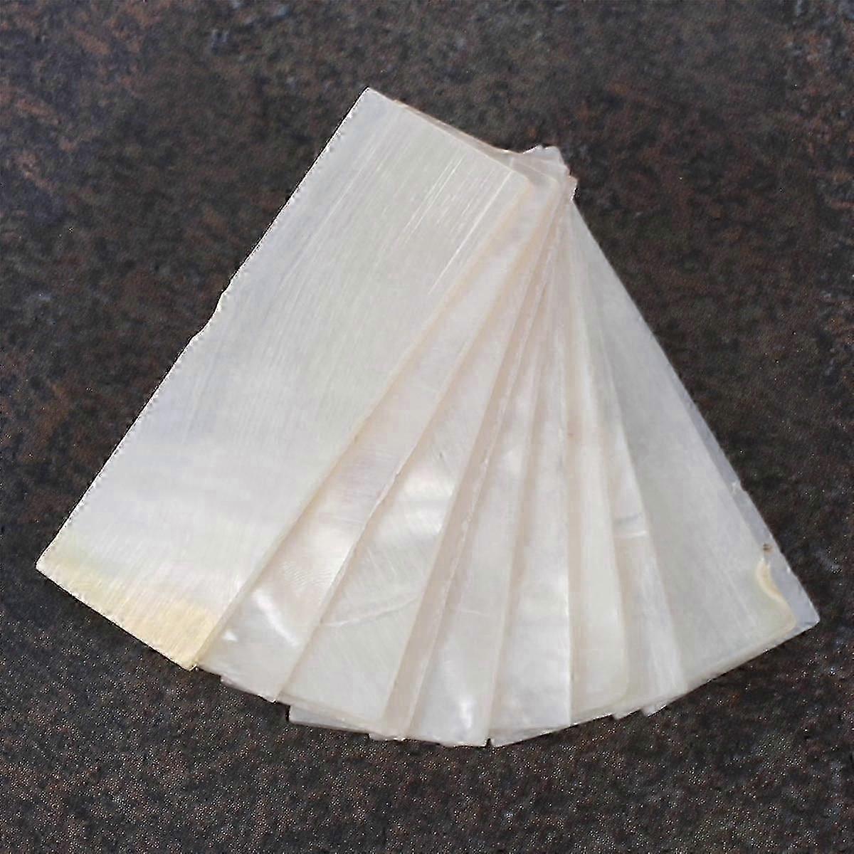 10Pcs Inlay Material White Mother of Pearl Shell Blanks Sheet Rectangle Inlay Material for Guitar