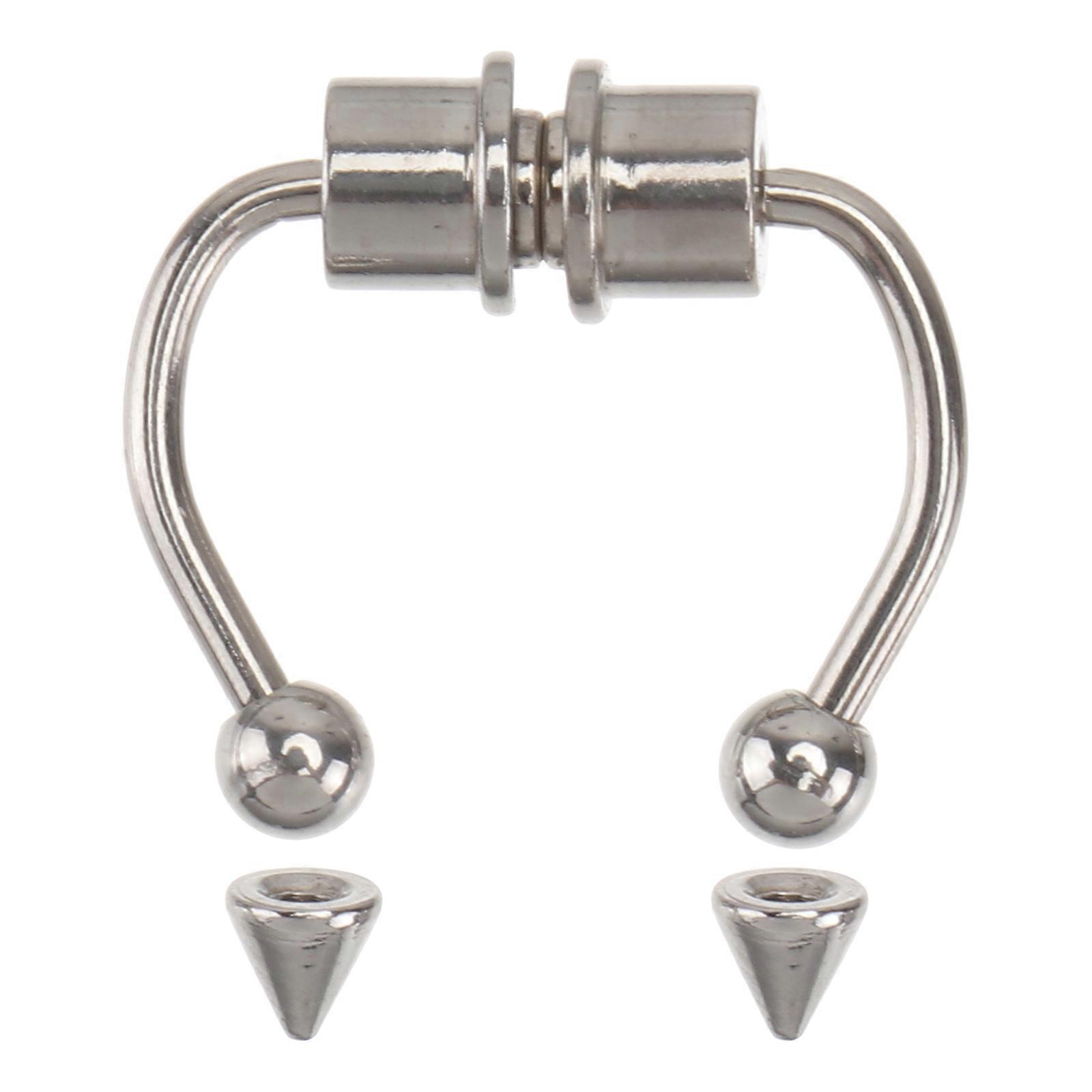 Nose Hoops Cool Nose Rings Horseshoe Shape Non-Pierced Nose Rings Daily Use 1x1cm 1Pcs