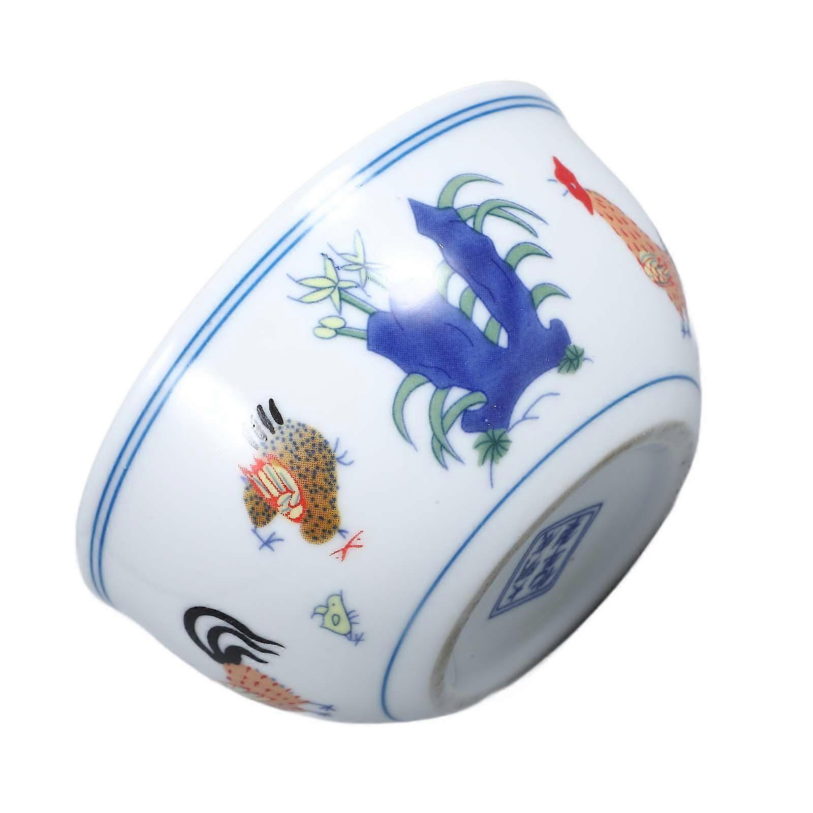 Kung Fu Tasting Cup Chinese Chicken Cups Ceramic Teacup For Tea Drinking Hand-Painted Sample Assorted Color 1Pc